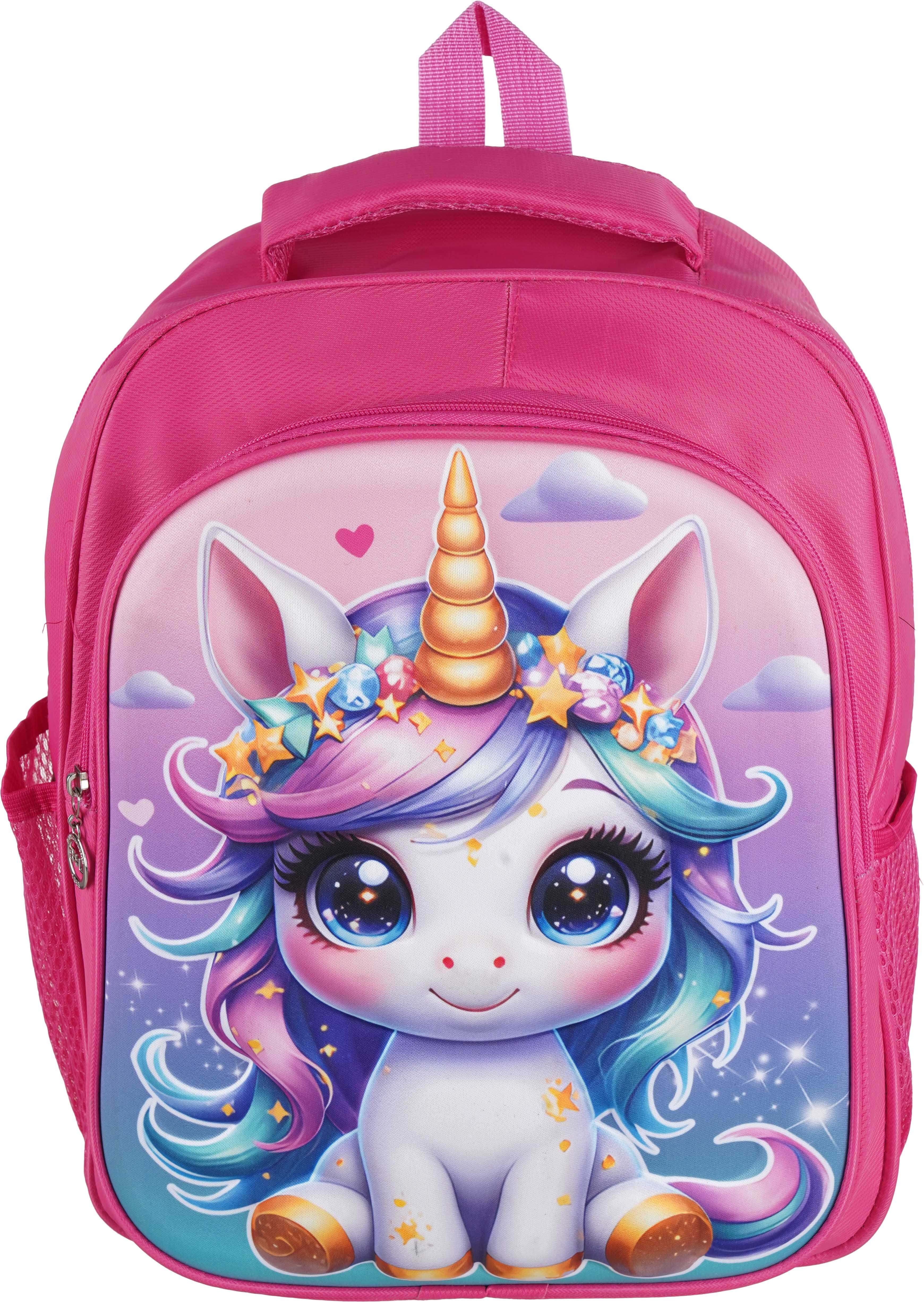 Waterproof School Backpack for Girls, 2 Zippers, 14 Inch - Multicolor