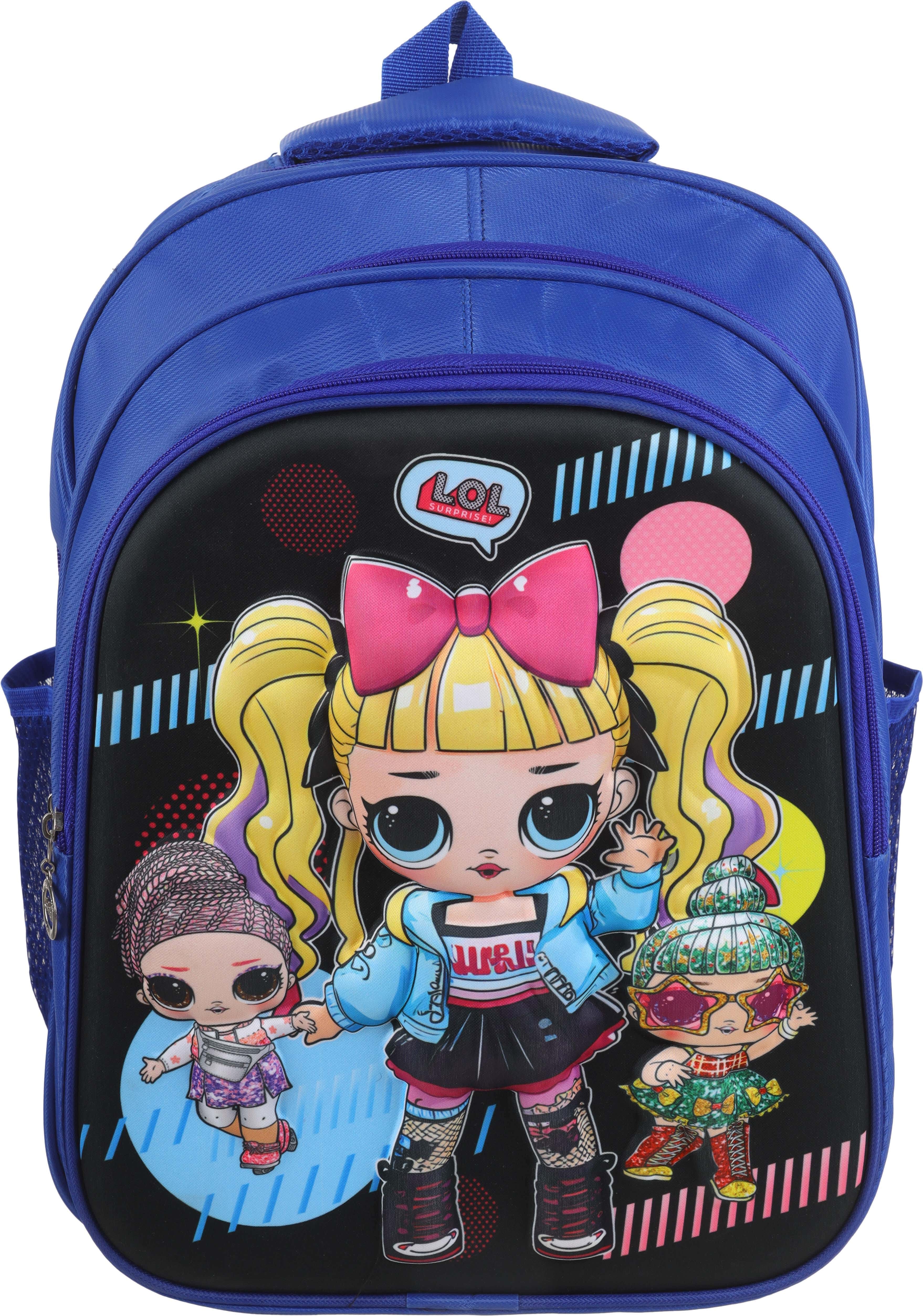 Waterproof School Backpack for Girls, 3 Zippers, 32×40 cm - Multicolor