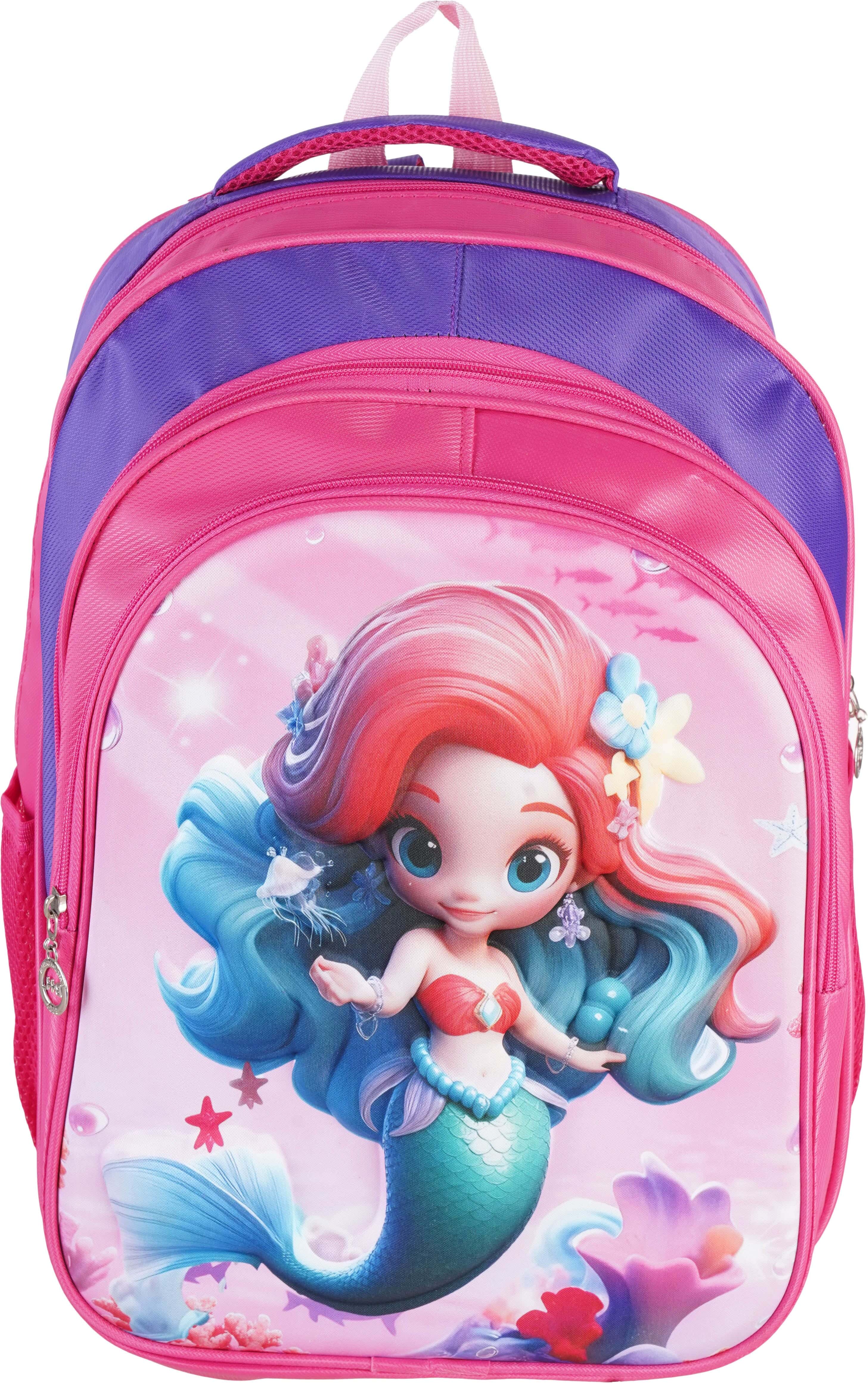 Waterproof School Backpack for Girls, 3 Zippers, 15.7 Inch - Multicolor