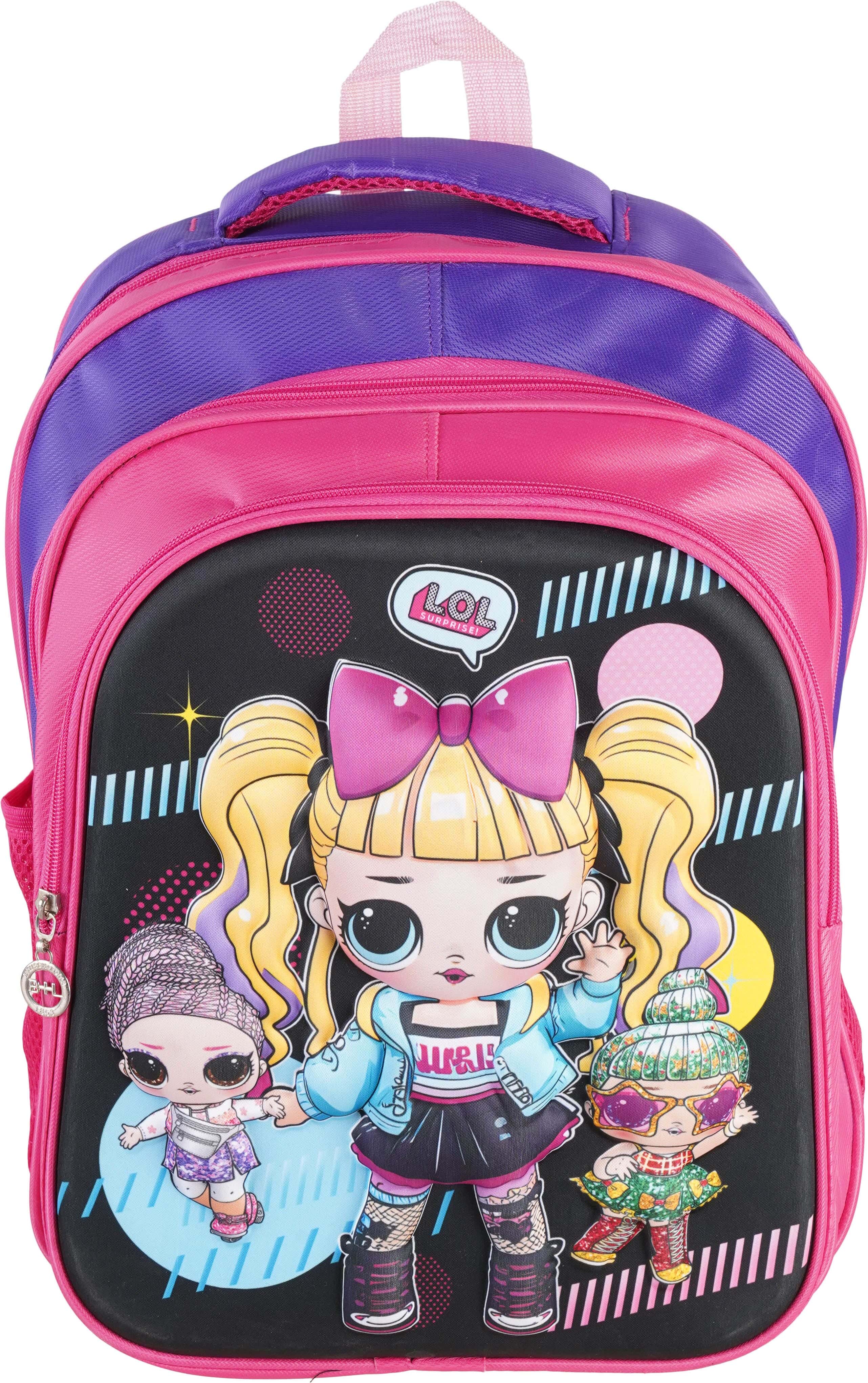 Waterproof School Backpack for Girls, 3 Zippers, 15.7 Inch - Multicolor