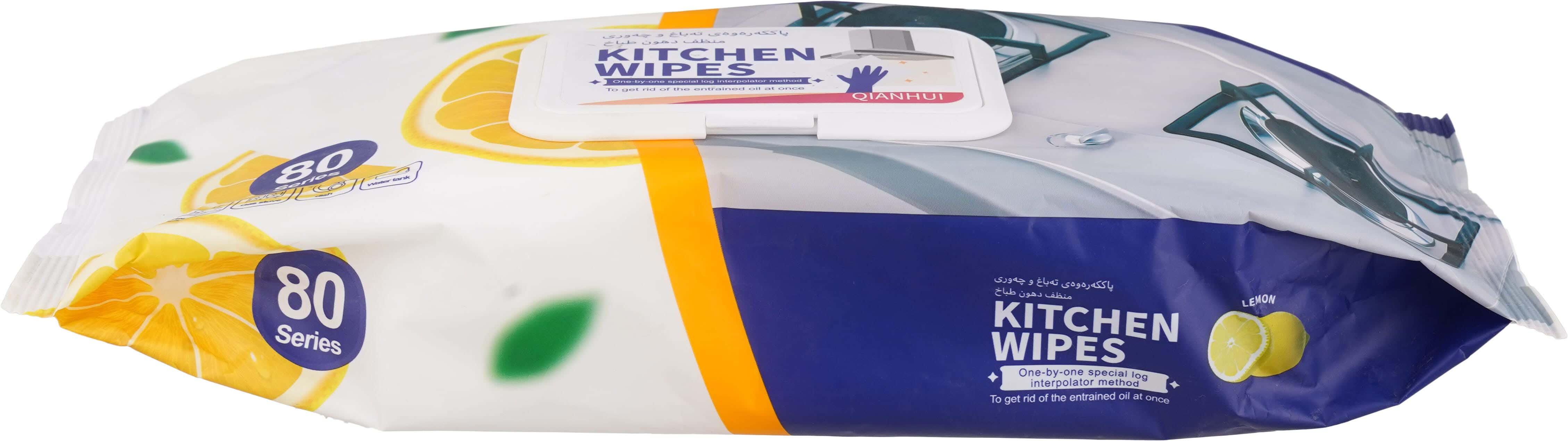 Kitchen Wet Wipes, 80 Sheets - White