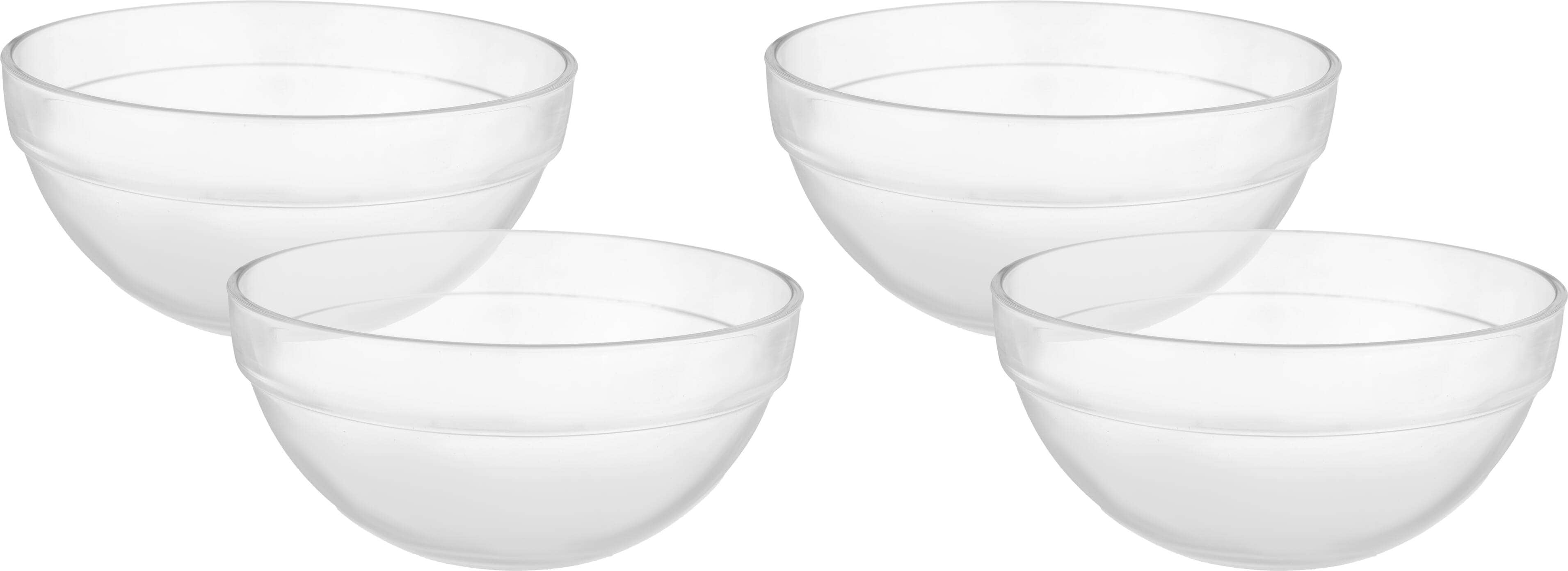 ALMAS Glass Bowl Set, 4 Pieces, 17 cm - Clear
