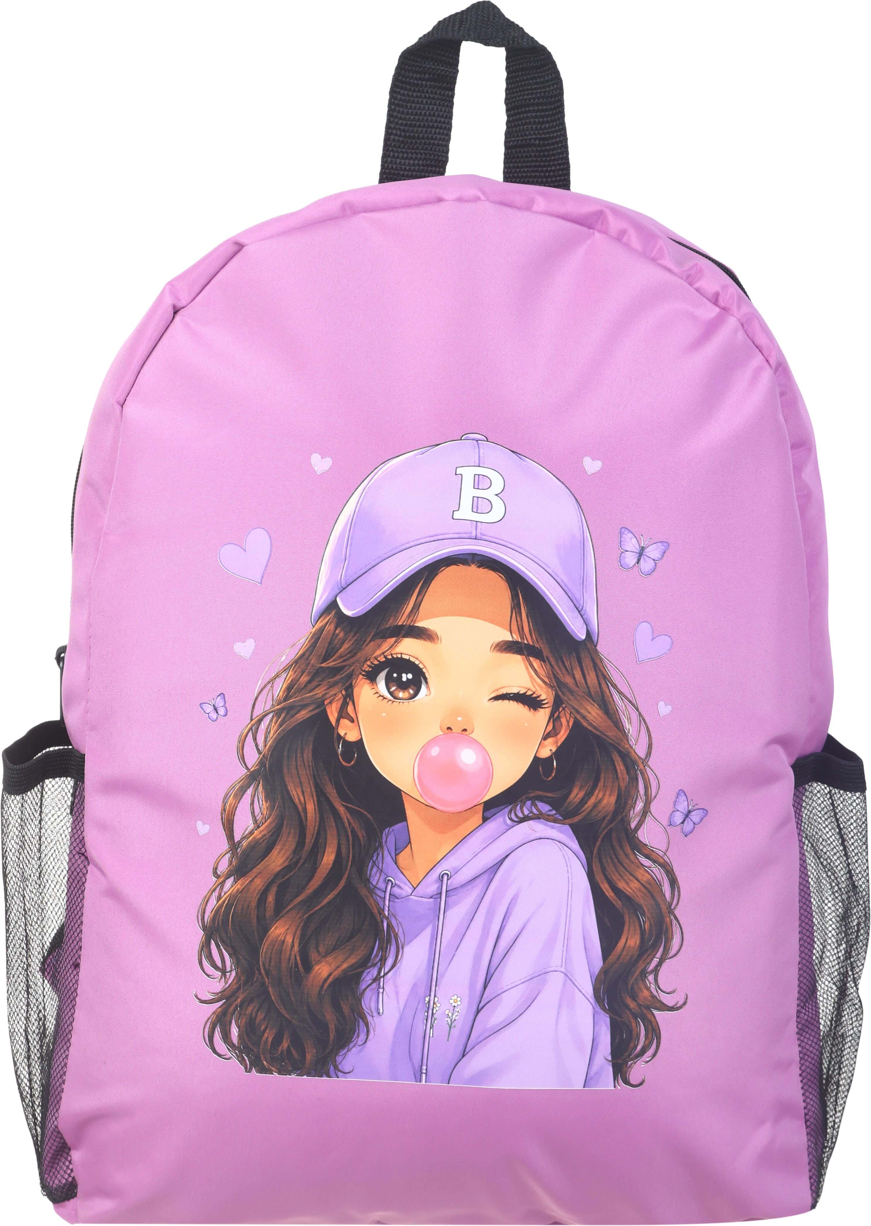Waterproof school backpack for Girls, 1 zippers, 41×33 cm - Mauve