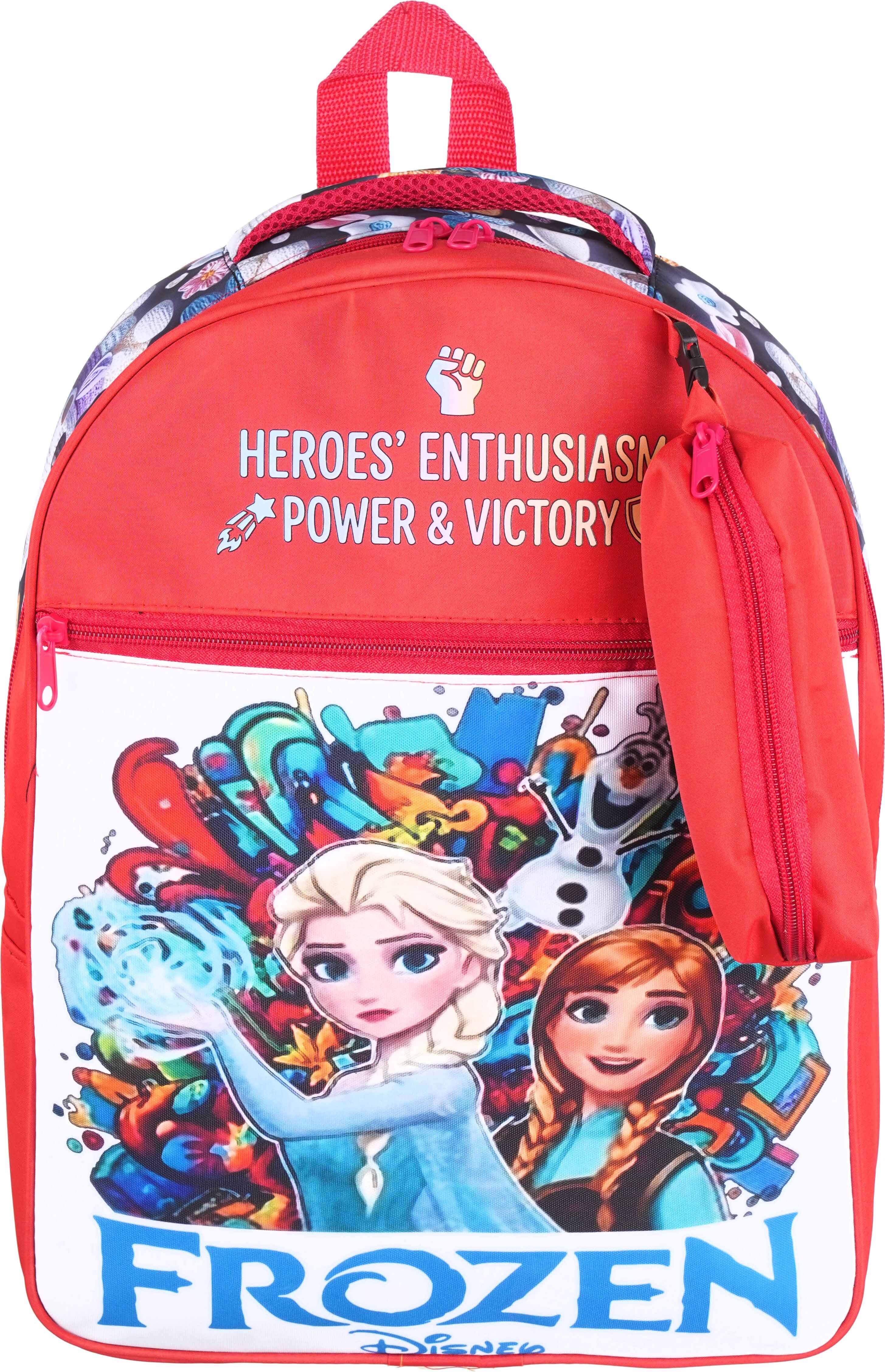 Waterproof School Bag For Girls, 30×40 cm, 2 Zippers, with Pencil Case - Multicolor