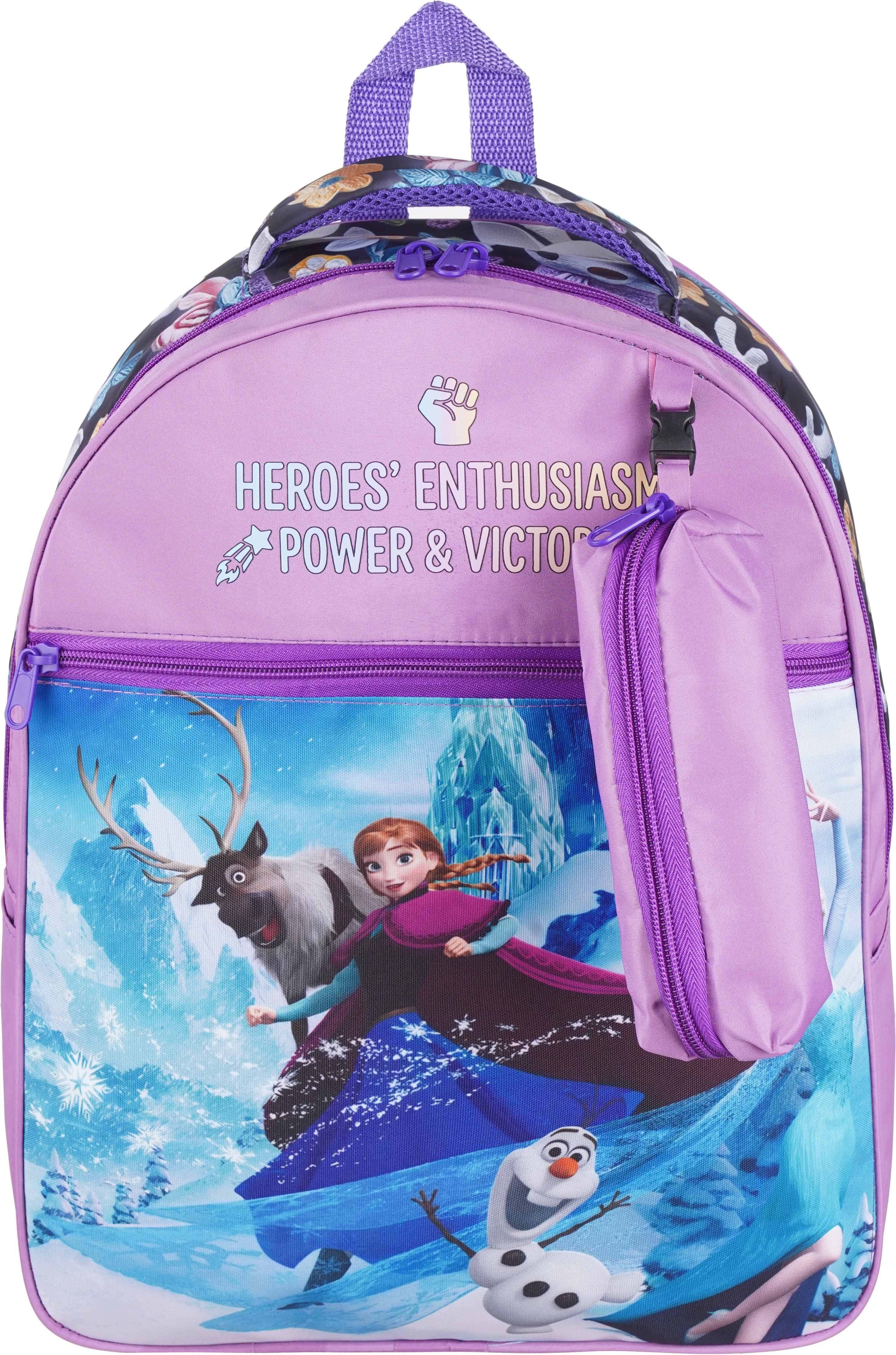 Waterproof School Bag For Girls, 30×40 cm, 2 Zippers, with Pencil Case - Multicolor