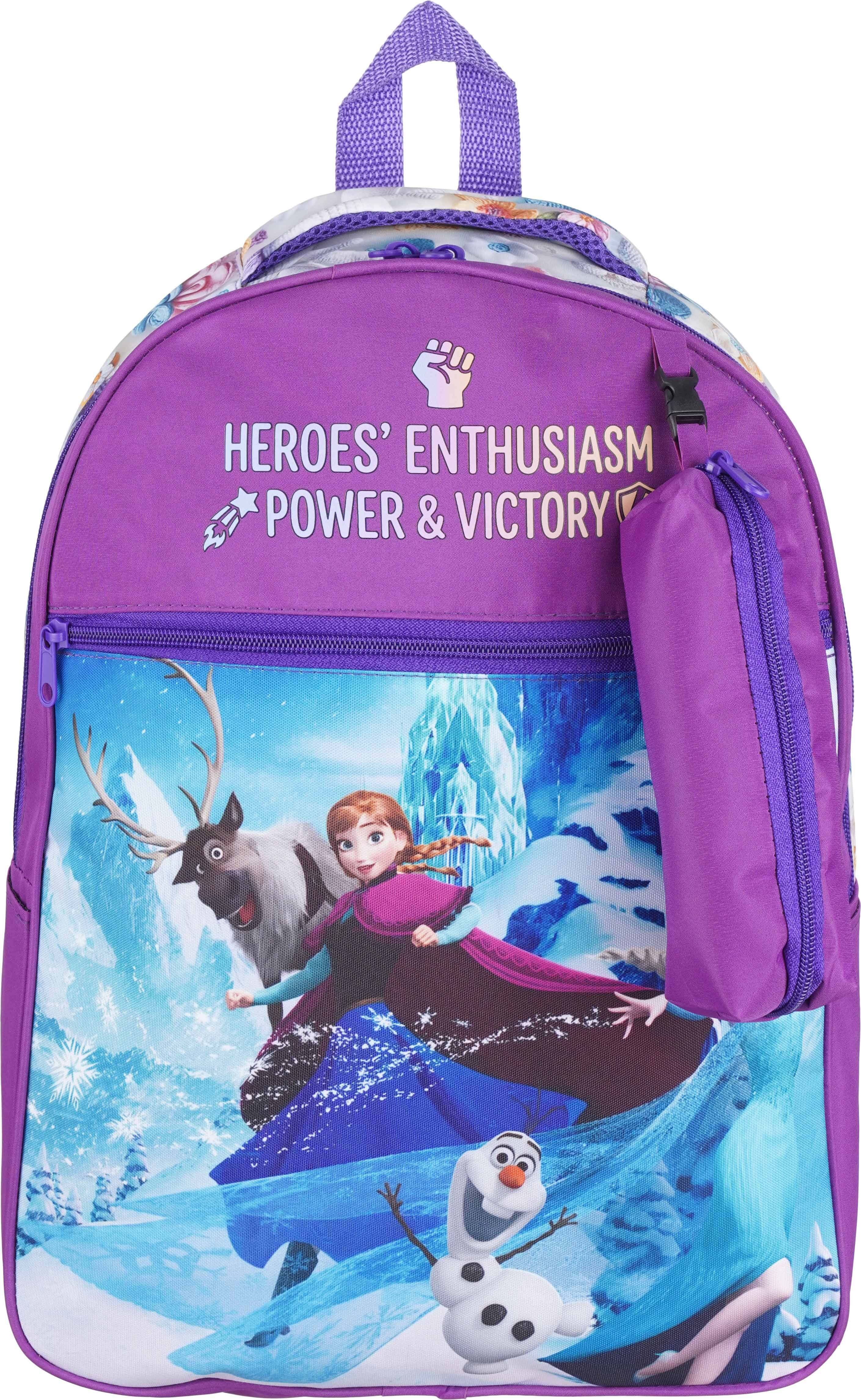 Waterproof School Bag For Girls, 30×40 cm, 2 Zippers, with Pencil Case - Multicolor