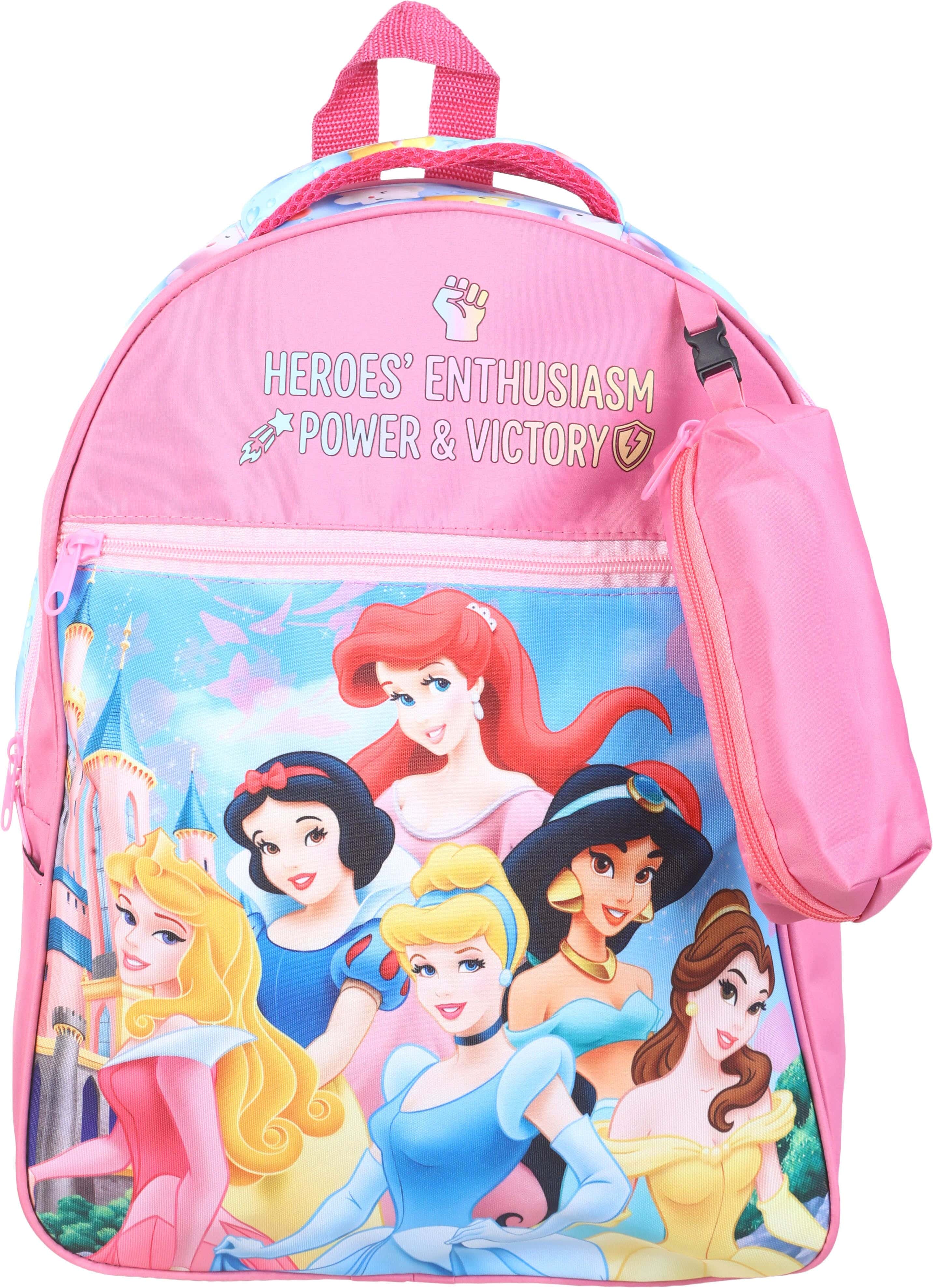 Waterproof school backpack for Girls, 30x40 cm, 2 zippers, with pencil case - Multicolor