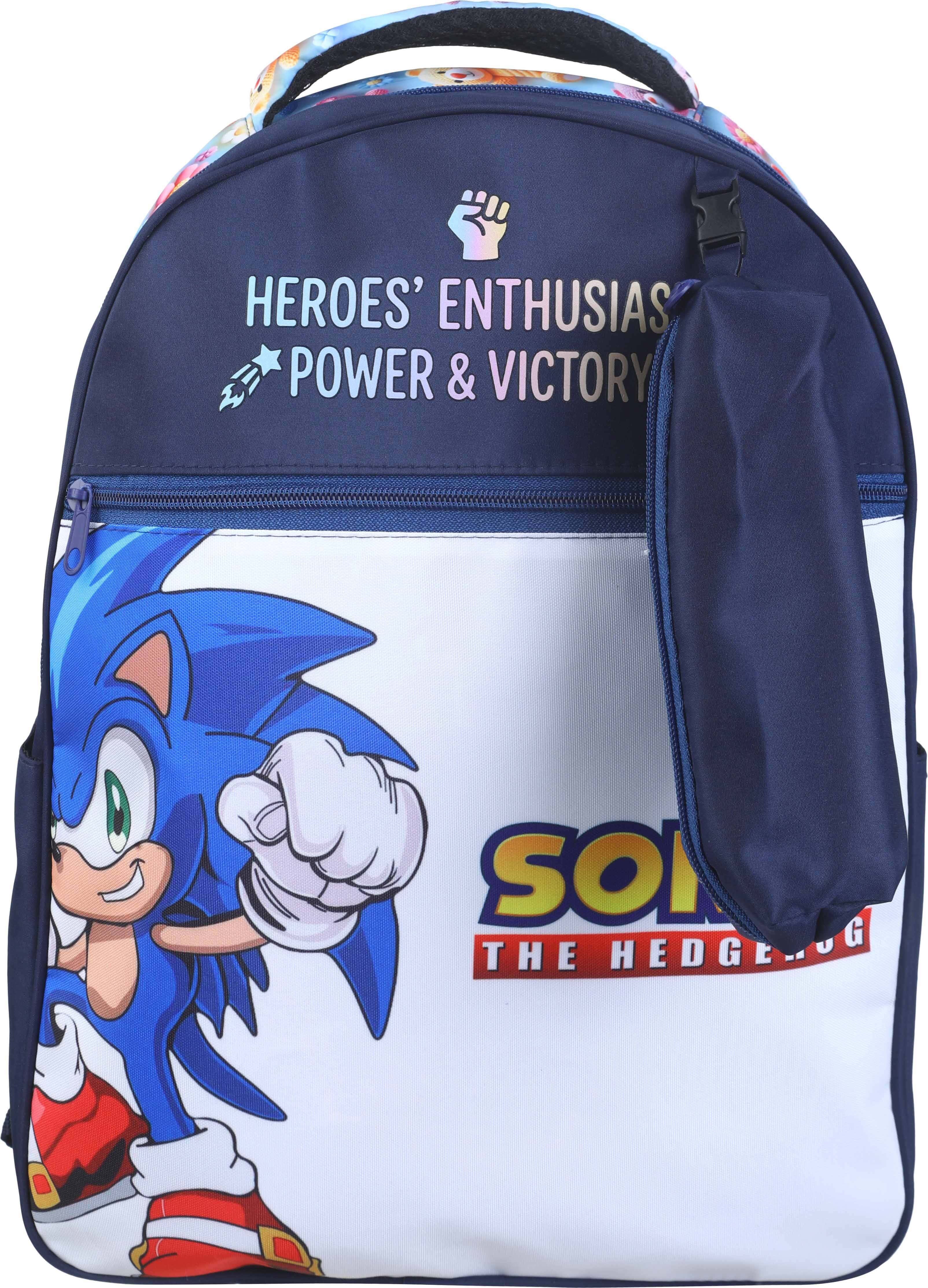 Fabric School Bag For Boys, 30×40 cm, 2 Zippers, with Pencil Case - Multicolor