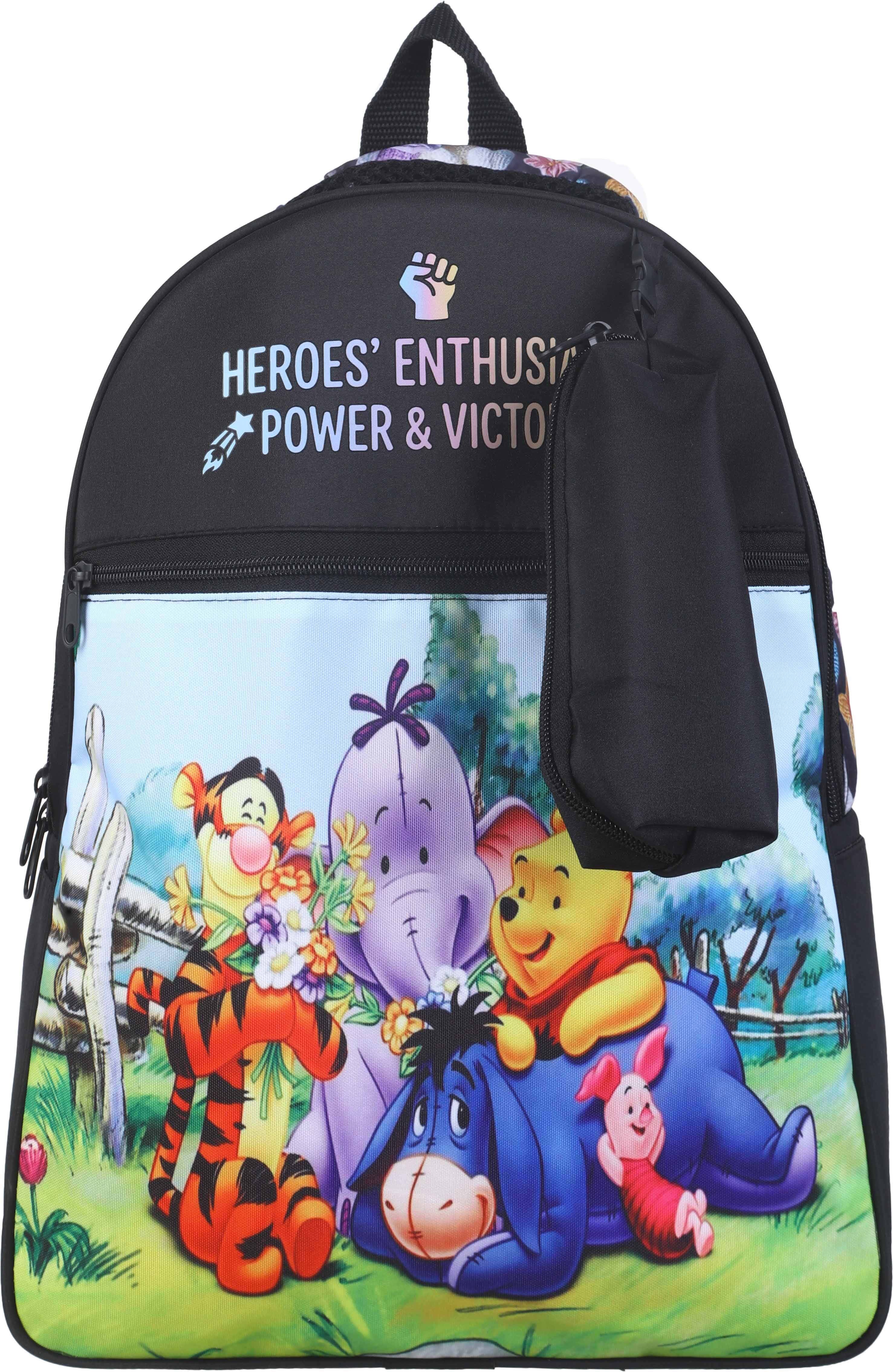 Waterproof school backpack for Girls, 30x40 cm, 2 zippers, with pencil case - Multicolor