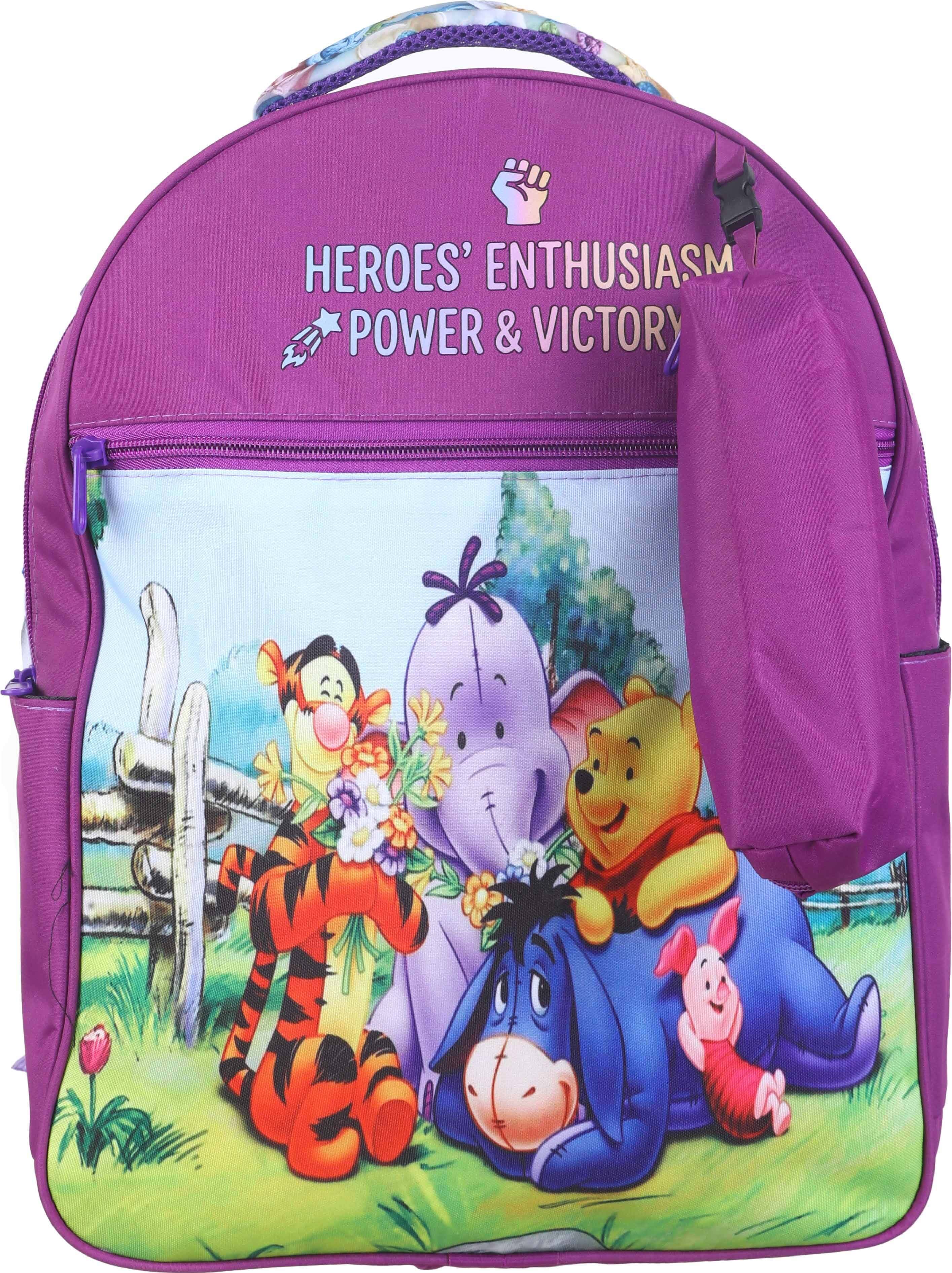 Waterproof school backpack for Girls, 30x40 cm, 2 zippers, with pencil case - Multicolor