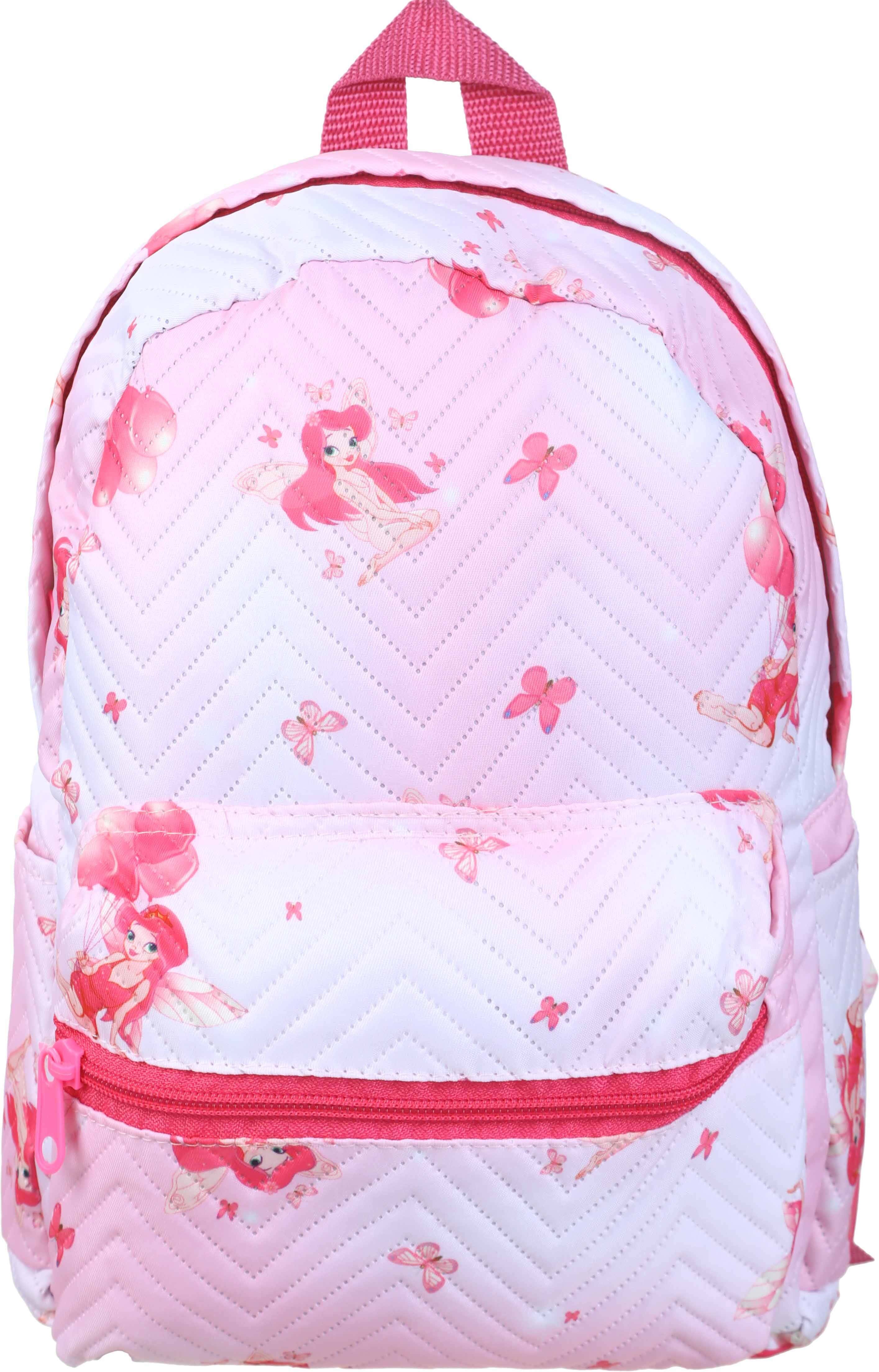 Fabric Nursery Bag For Girls, 20×30 cm, 2 Zippers - Pink