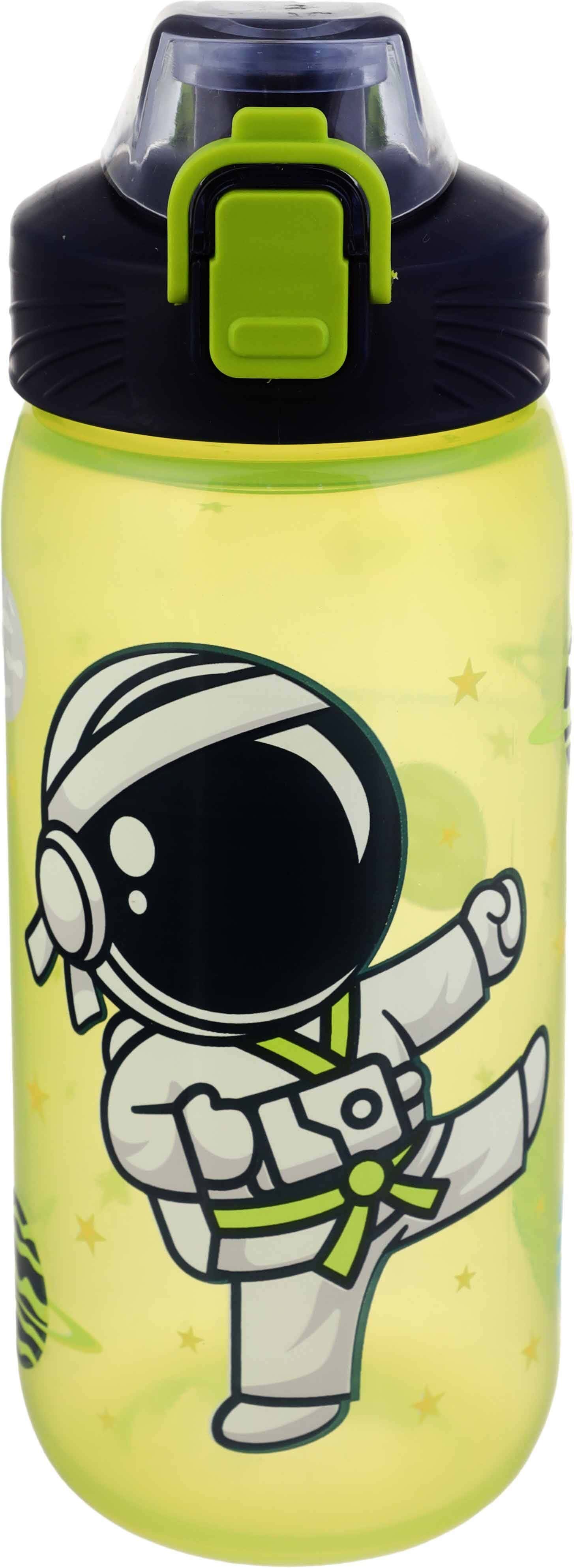 Renga plastic water bottle with straw, 1000 ml - Green
