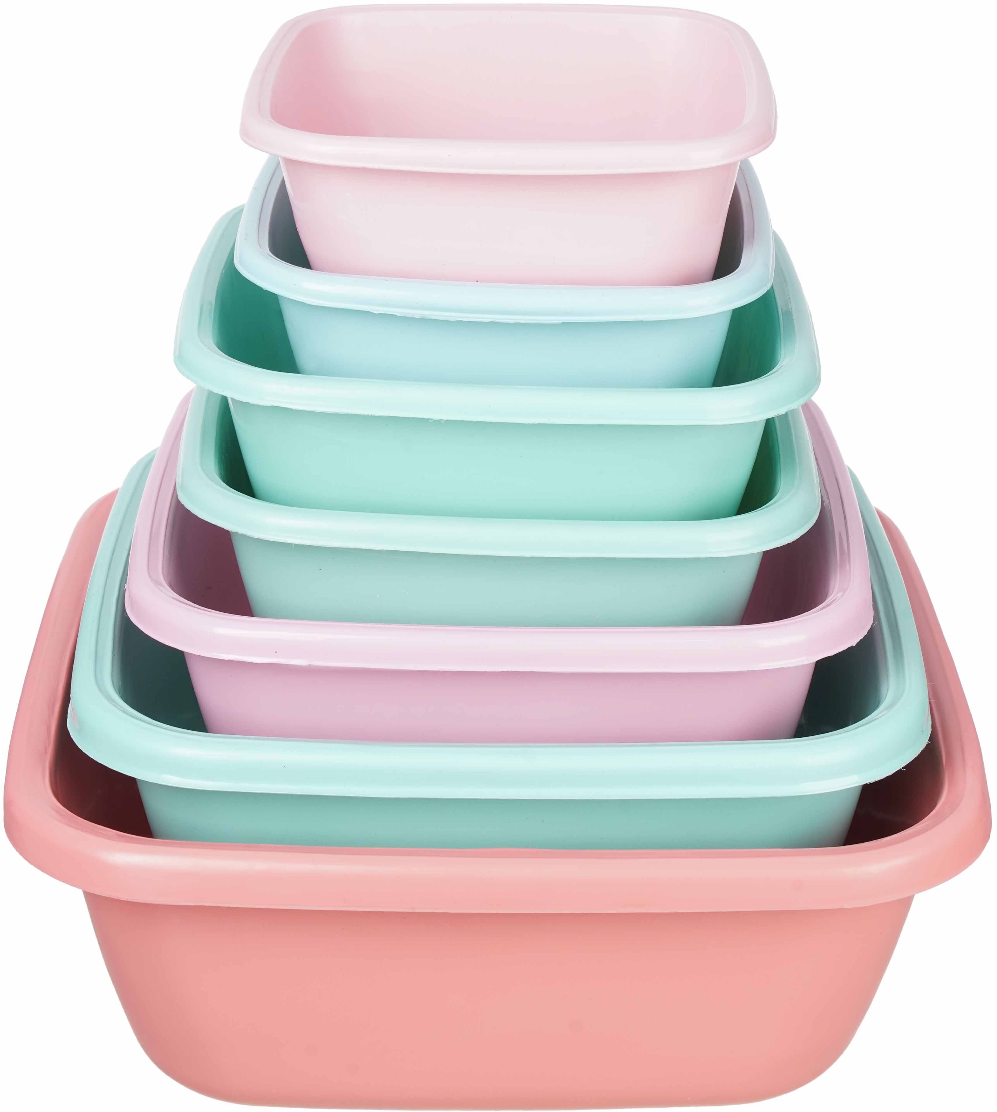 EL Hoda Plastic Washing Dish Set, 7 Pieces - Multicolor
