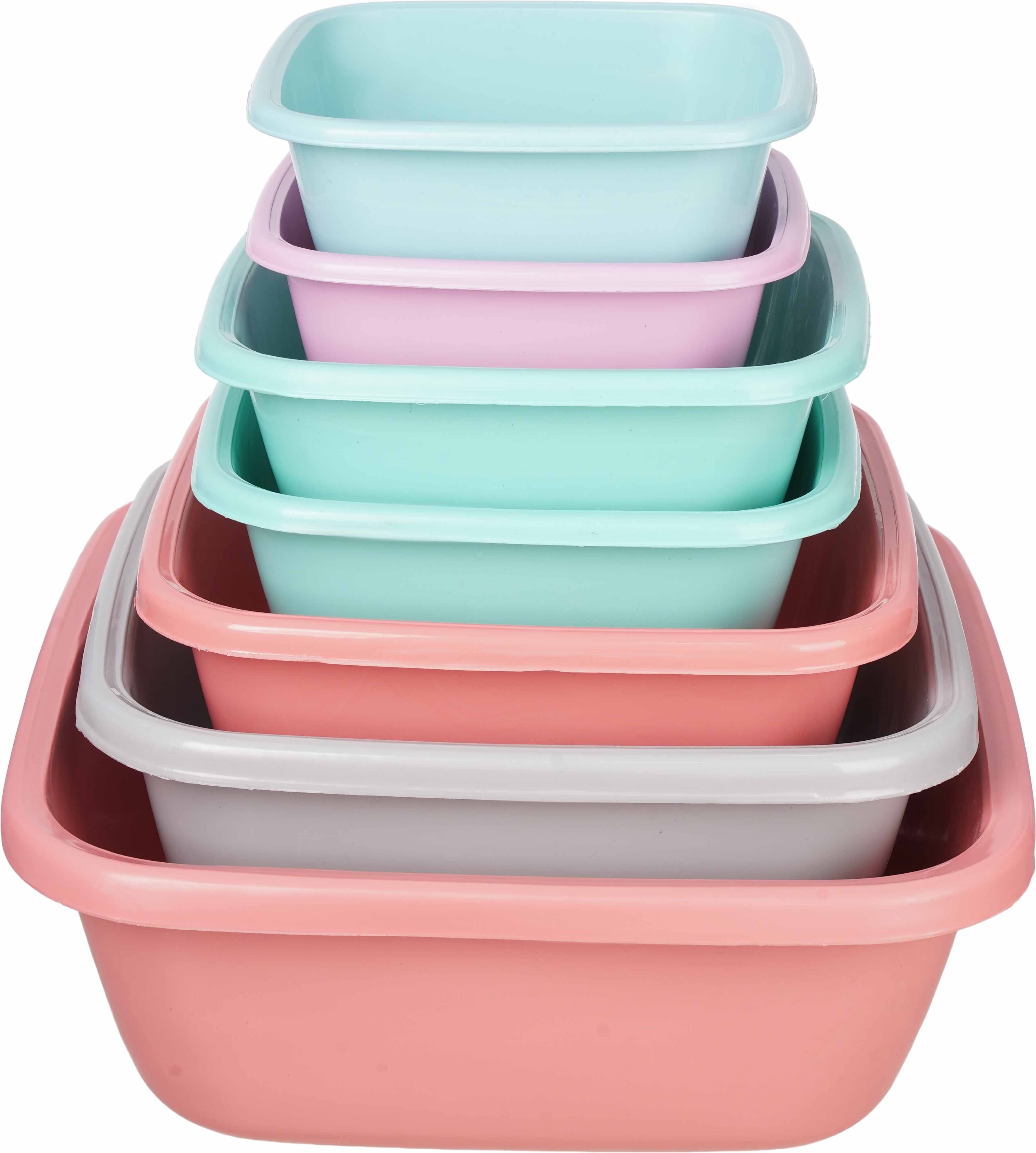 EL Hoda Plastic Washing Dish Set, 7 Pieces - Multicolor