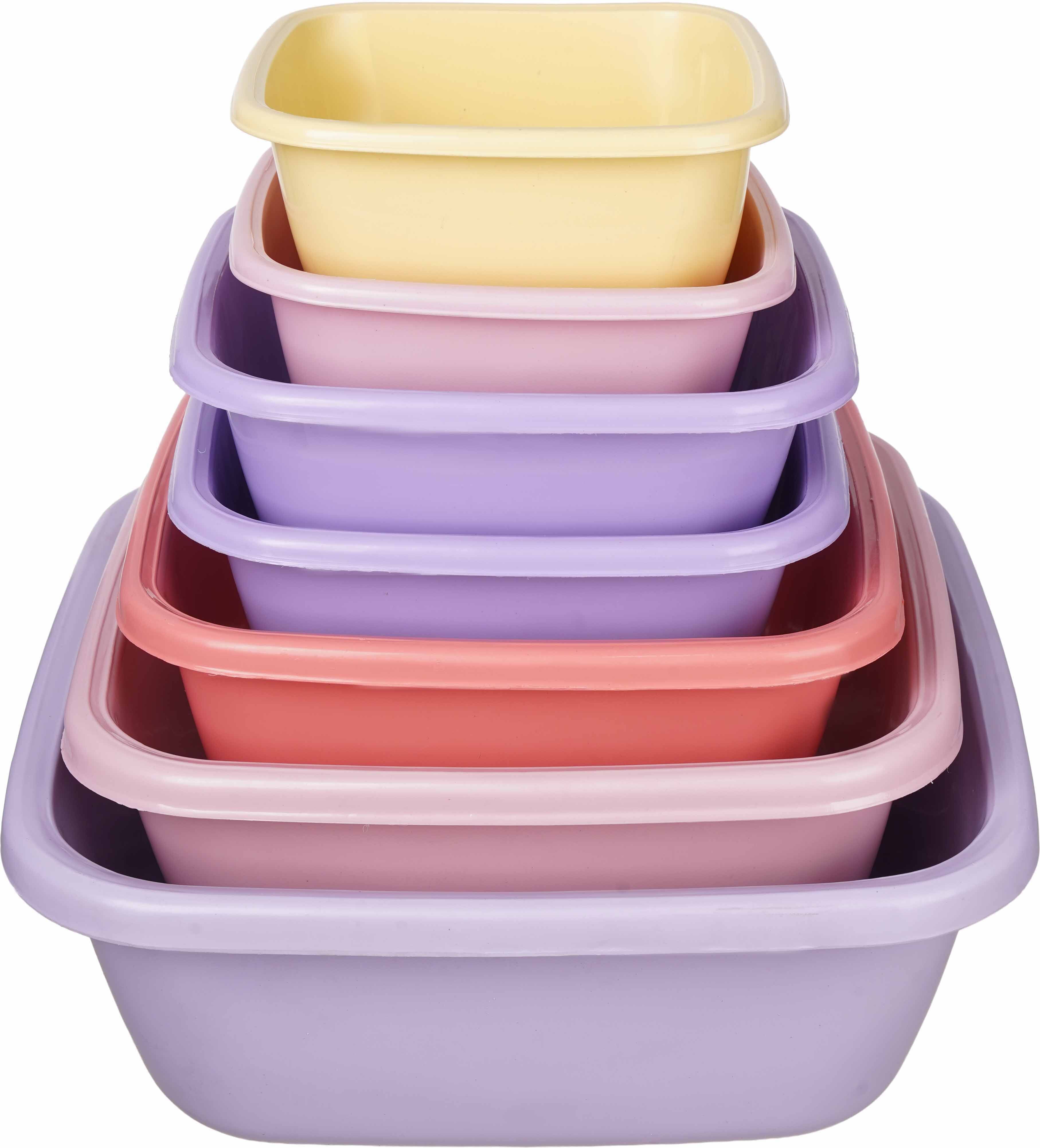 EL Hoda Plastic Washing Dish Set, 7 Pieces - Multicolor