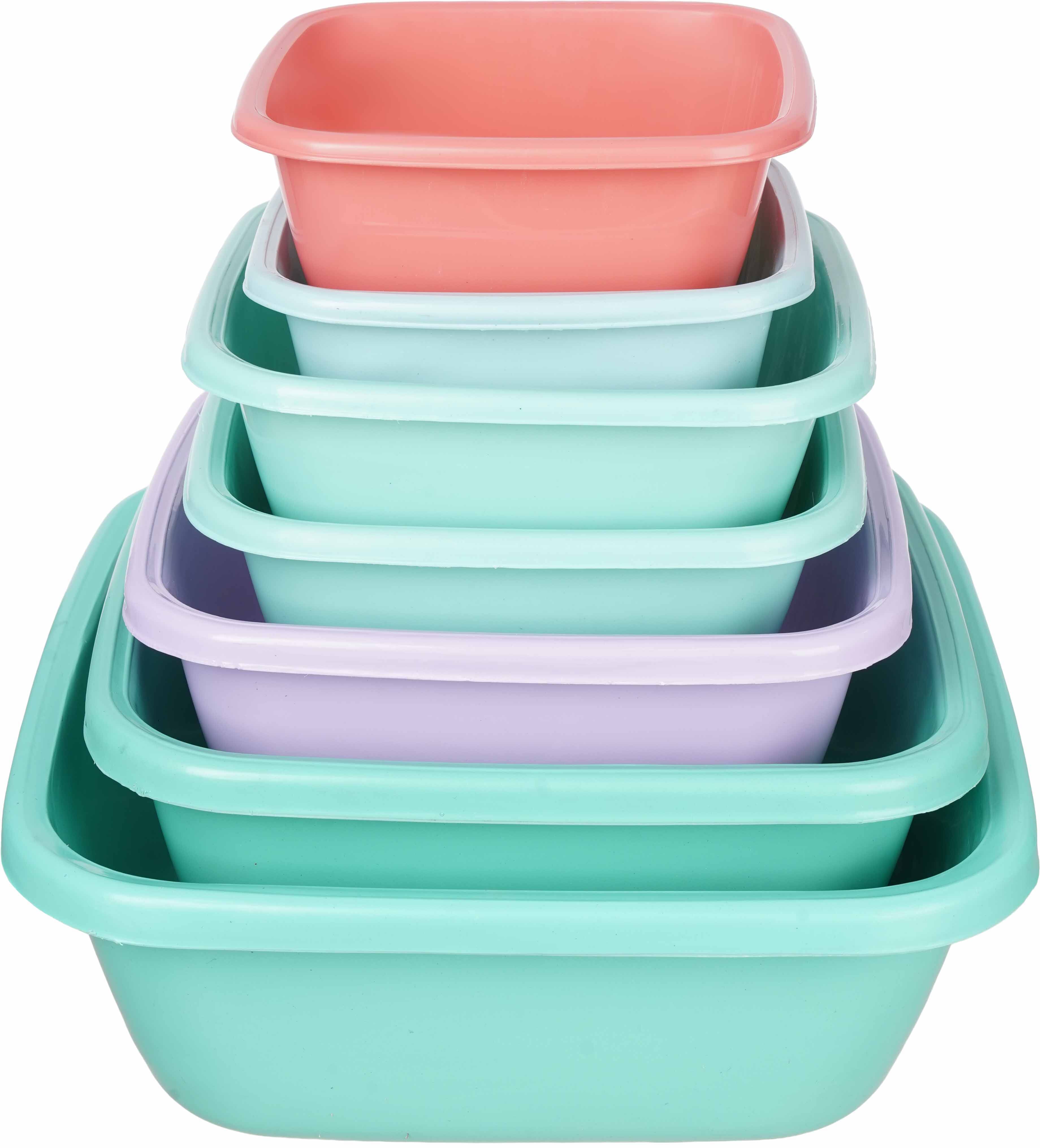 EL Hoda Plastic Washing Dish Set, 7 Pieces - Multicolor