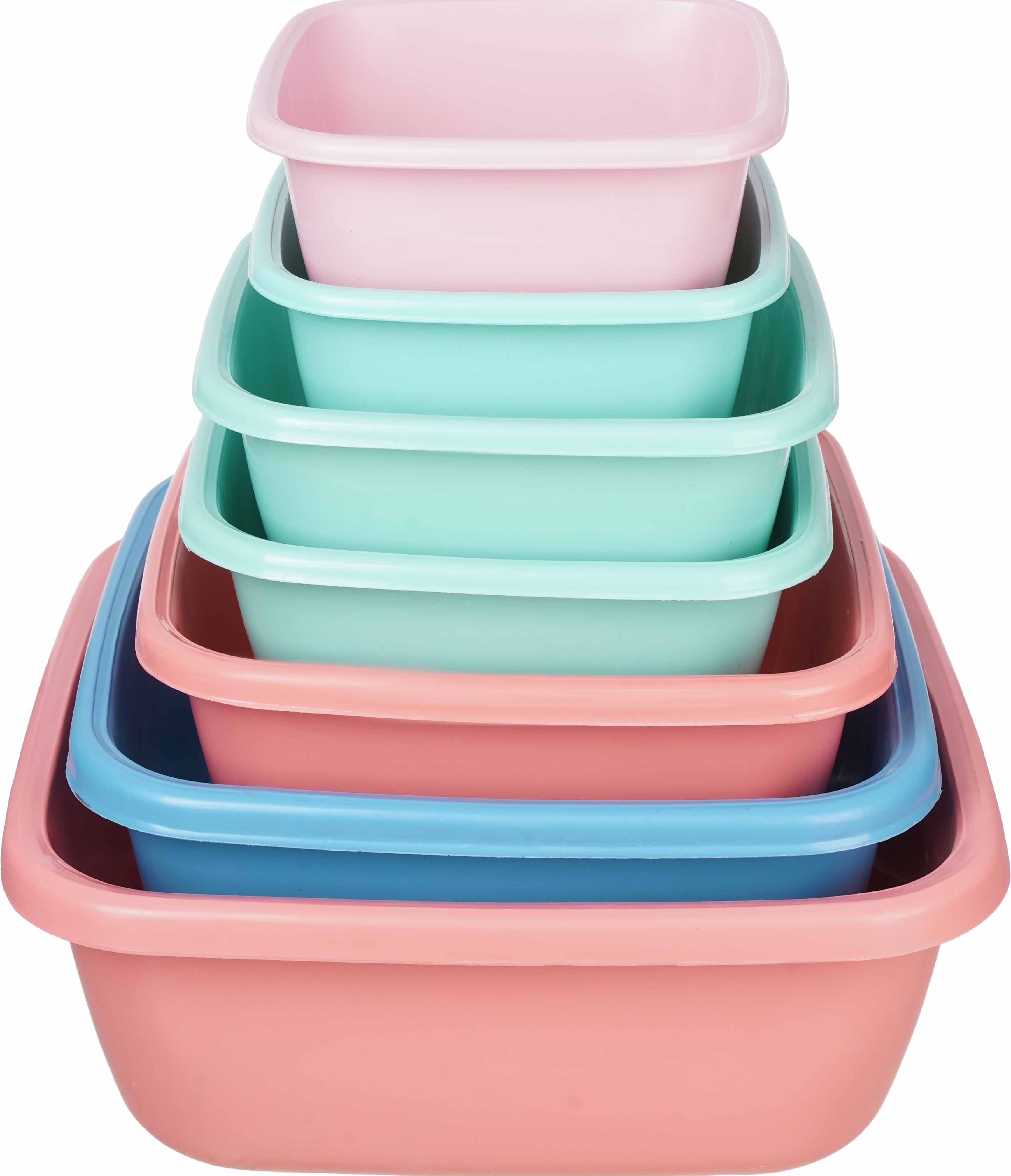 EL Hoda Plastic Washing Dish Set, 7 Pieces - Multicolor