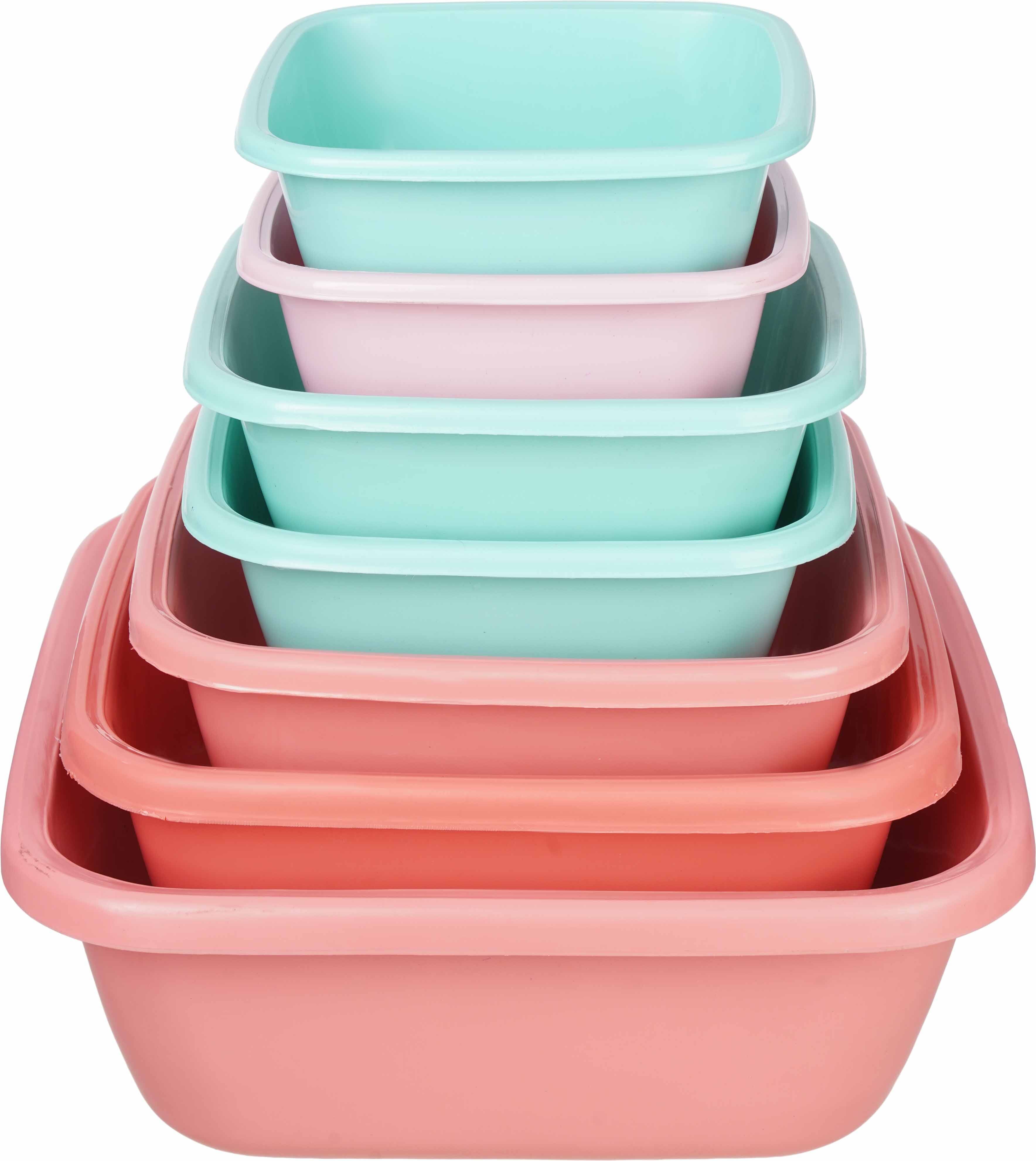 EL Hoda Plastic Washing Dish Set, 7 Pieces - Multicolor