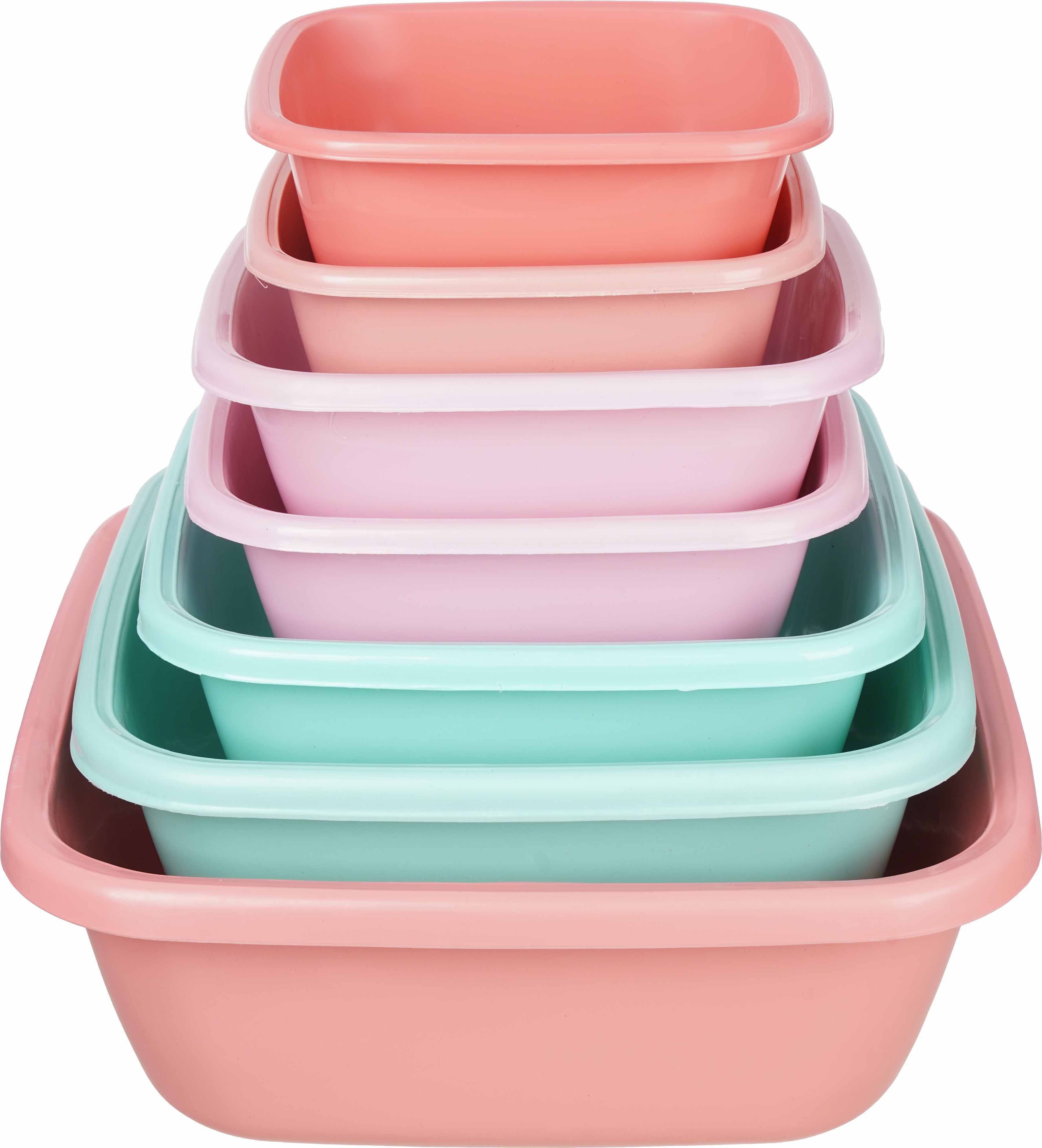 EL Hoda Plastic Washing Dish Set, 7 Pieces - Multicolor