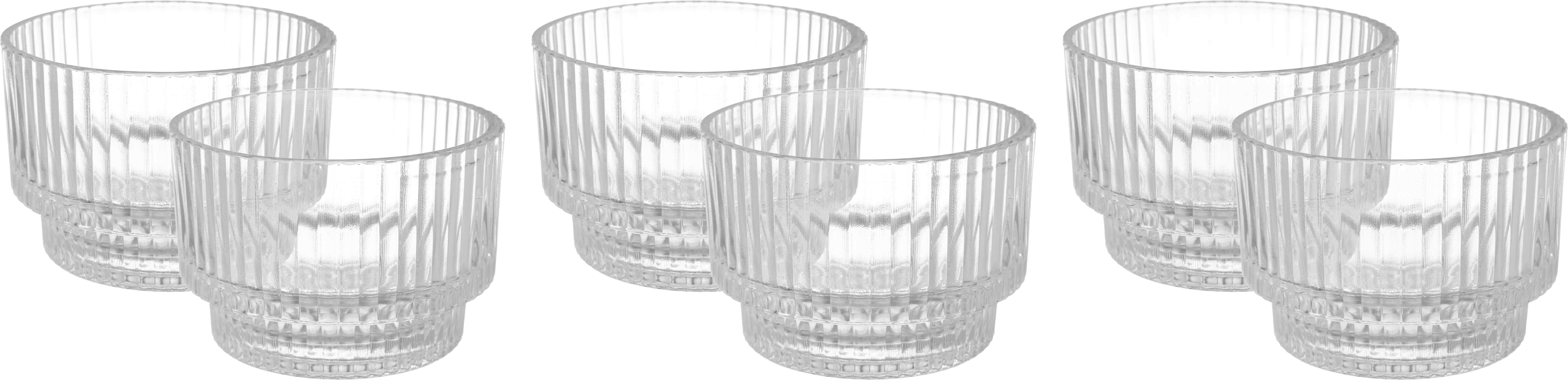 Rayan Glass Bowl, 6 Pieces, 230 ml - Clear