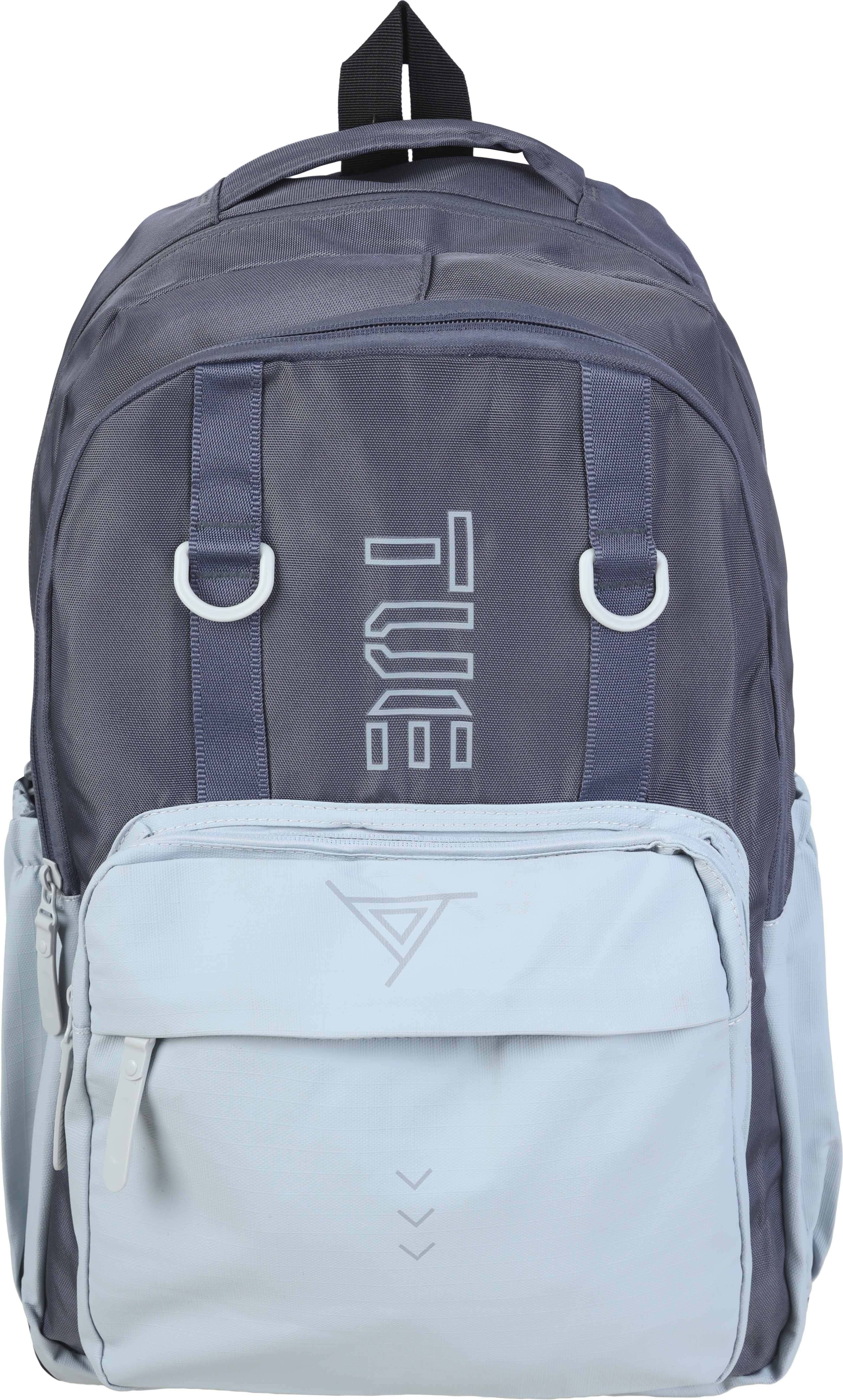 Laptop bag, 19 inch, 4 zippers - Grey Light Blue