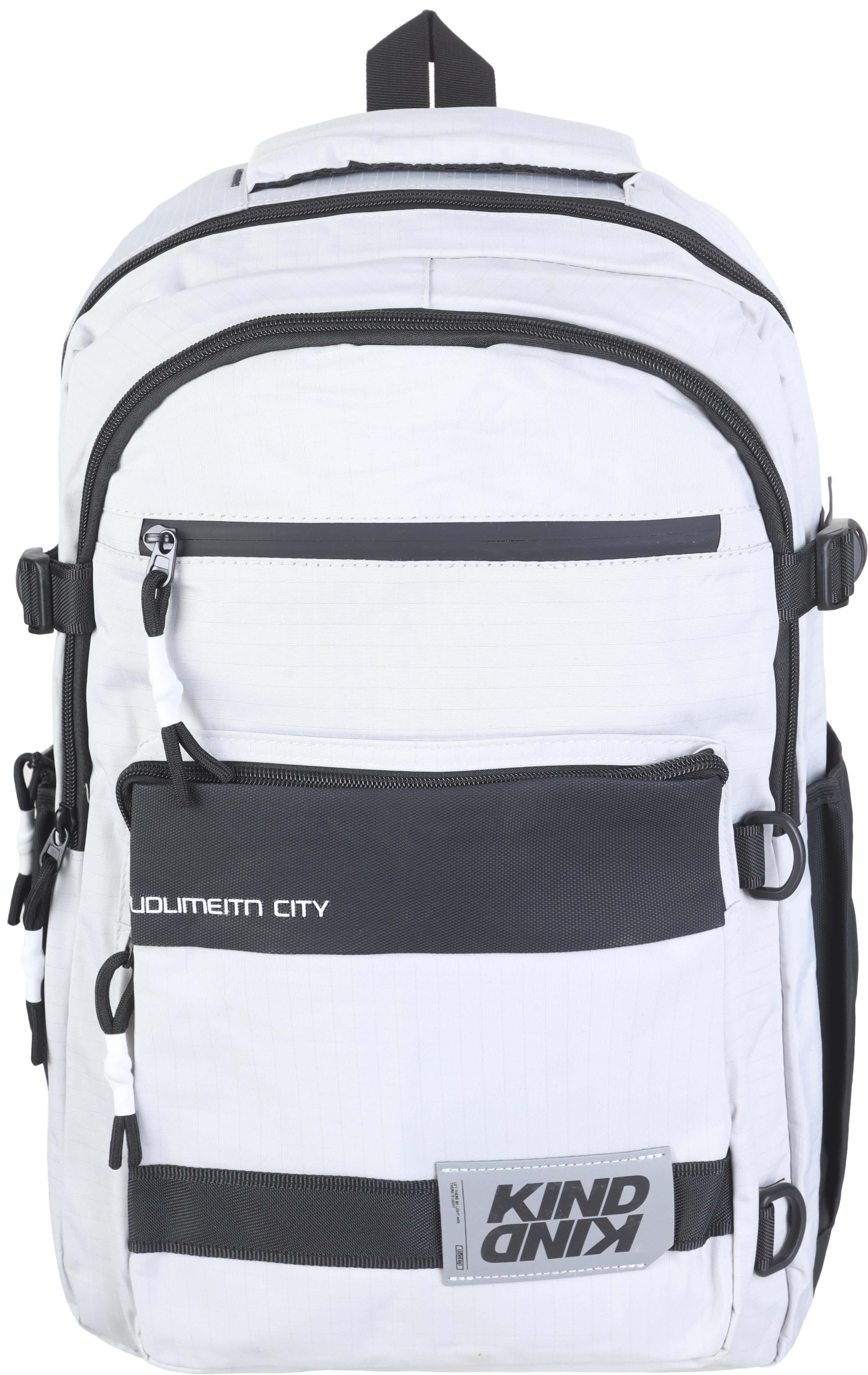Black Horse fabric Laptop Bag, 4 Zippers, 19 Inch - Light Grey