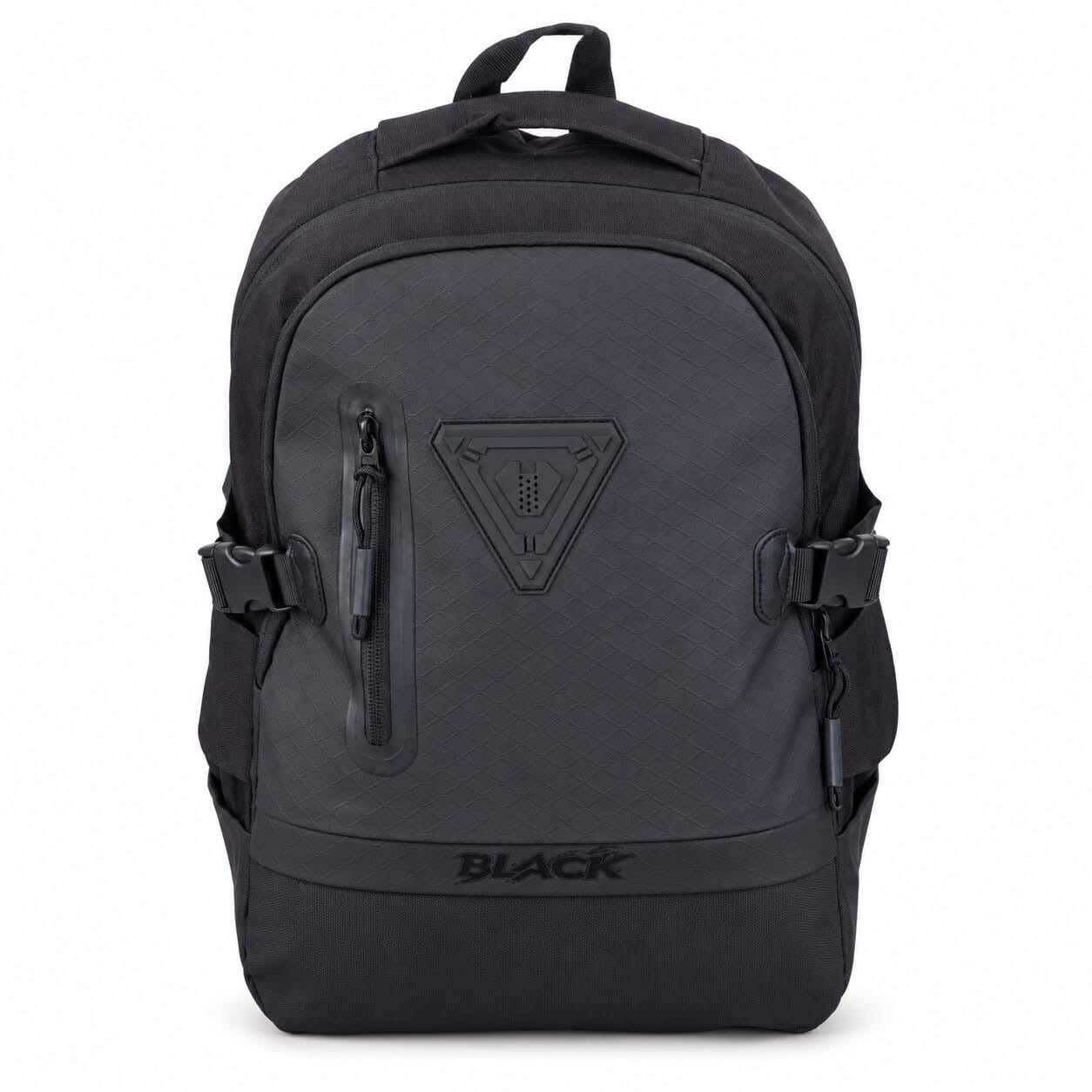 Black Horse fabric Laptop Bag, 3 Zippers, 18 Inch - Black