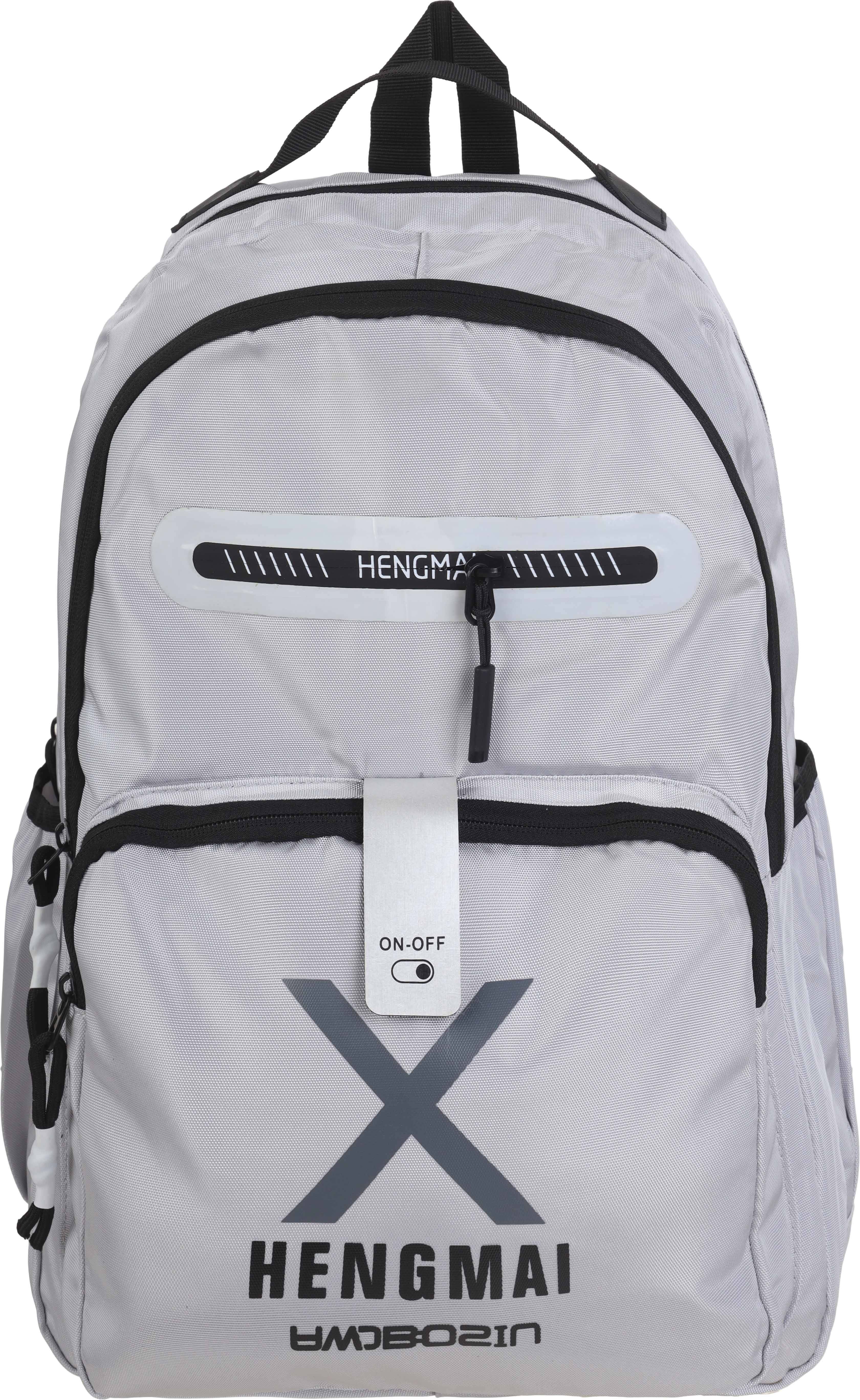Laptop Bag, 18 inches, 4 Zippers - Light Grey Black