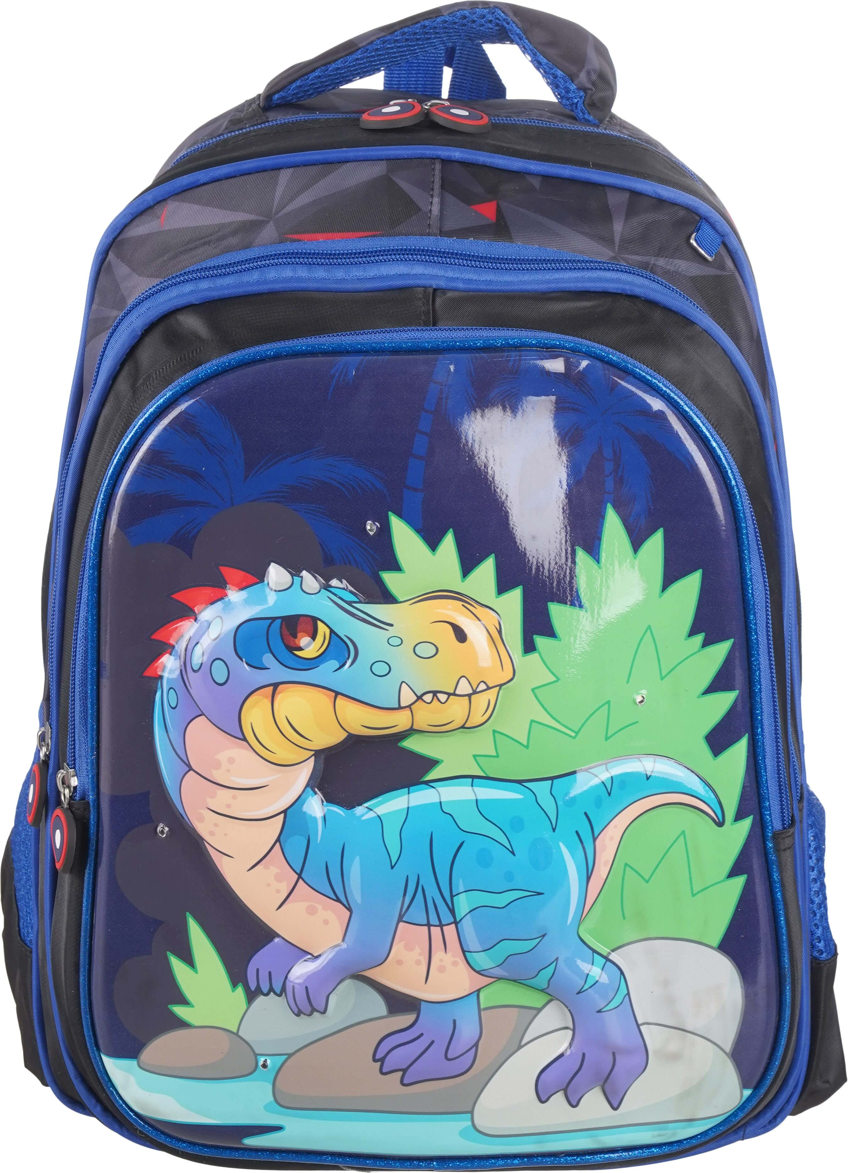 Light-Up Waterproof 3D School Bag for Boys, 16 Inch, 3 Zippers - Multicolor