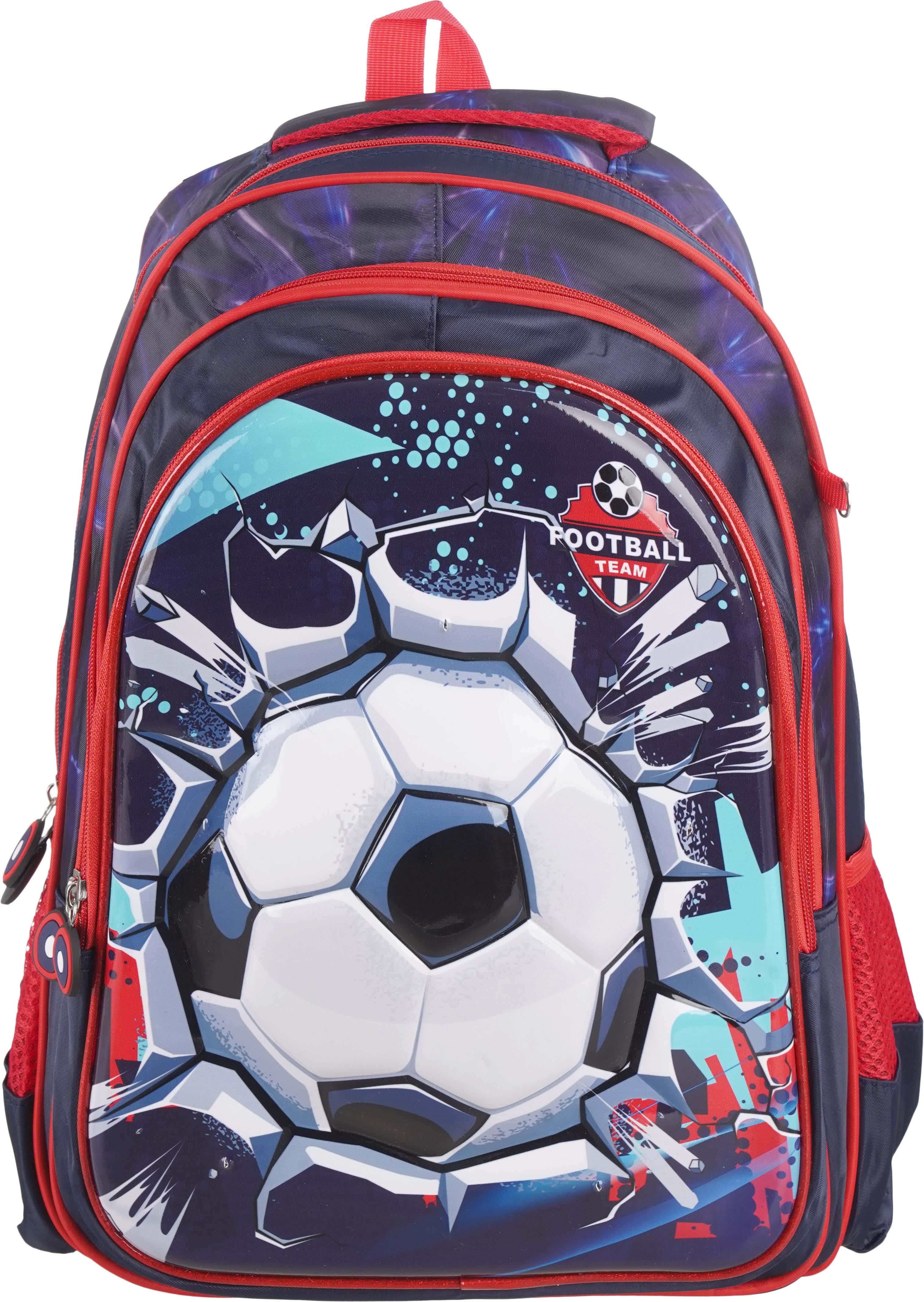 Light-Up Waterproof 3D School Bag for Boys, 16 Inch, 3 Zippers - Multicolor