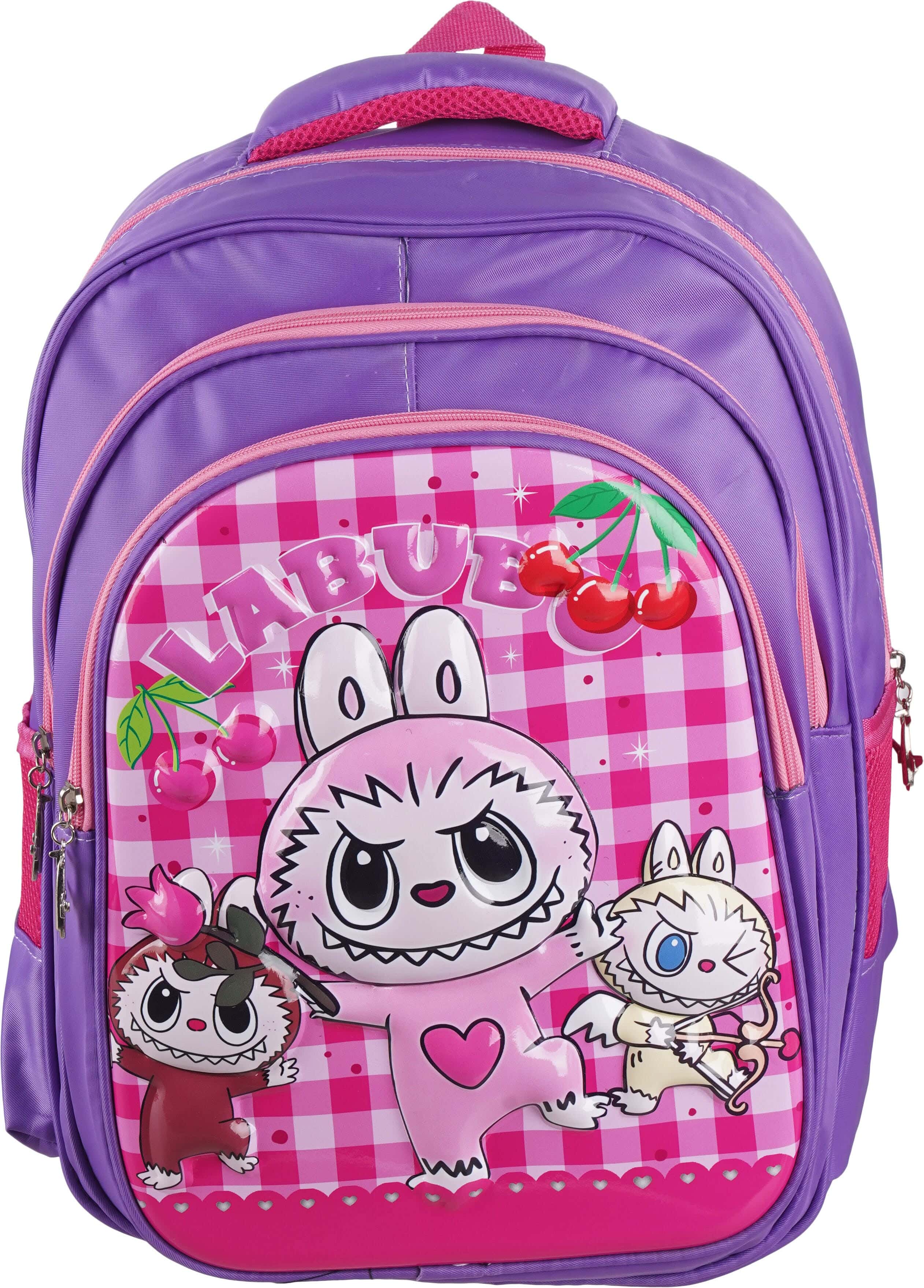 Waterproof 3D Nursery Bag for Girls, 16 inches, 3 Zippers - Multicolor