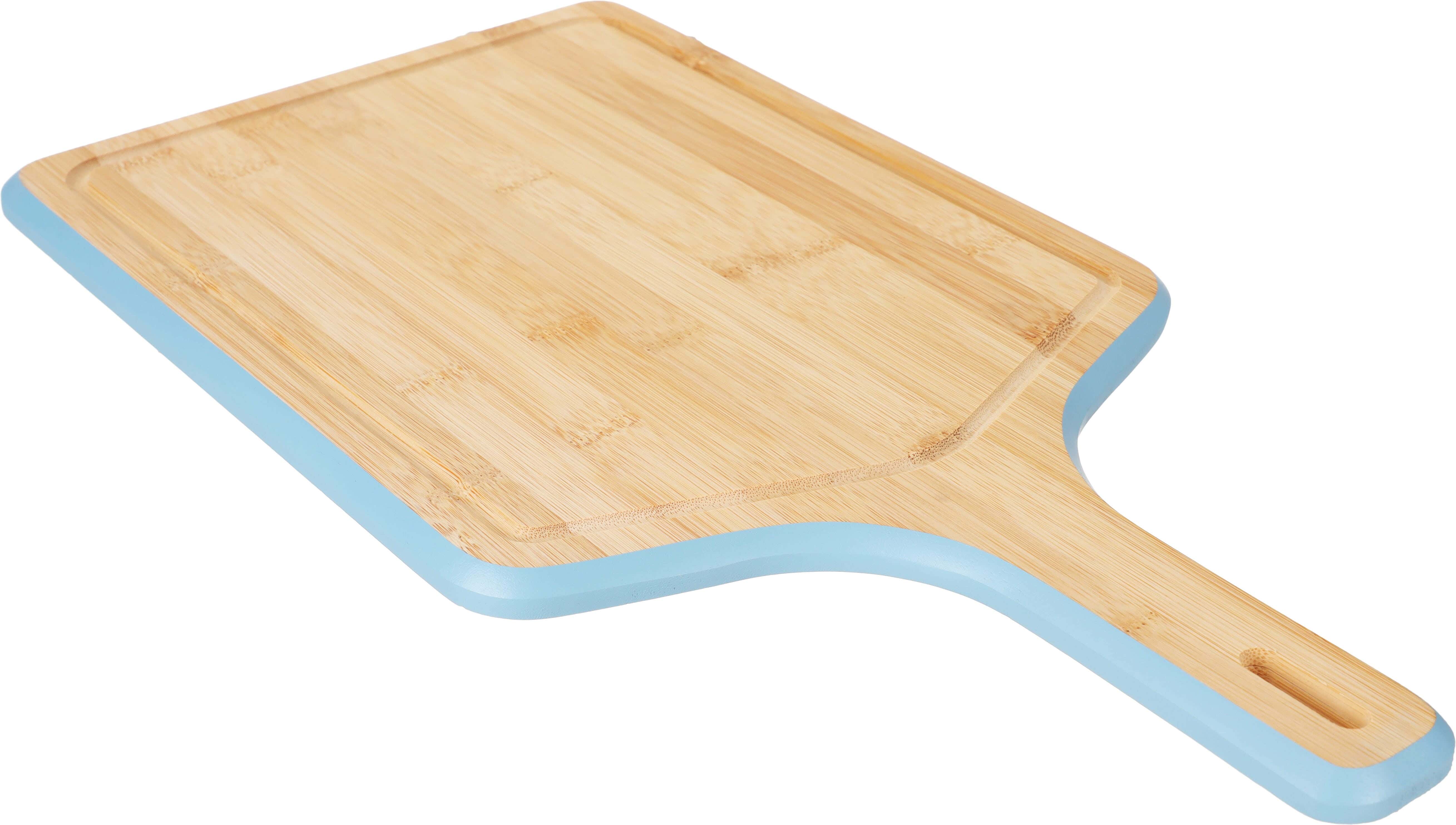 Tessie & Jessie Wooden Cutting Board, 26×33 cm, 15 cm Handle - Wooden Blue