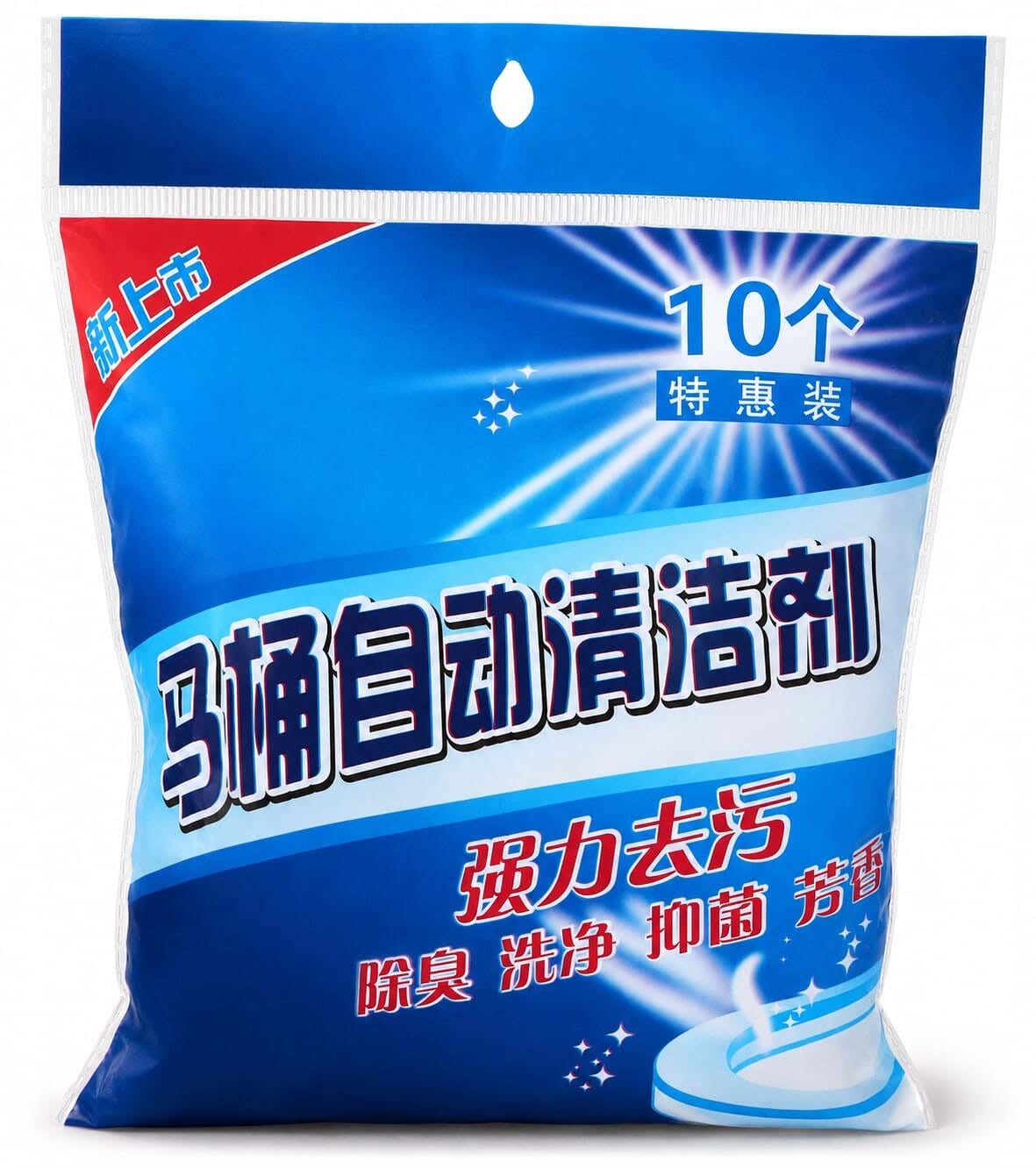 Toilet Cleaning Tablets Set, 10 Pieces – Blue