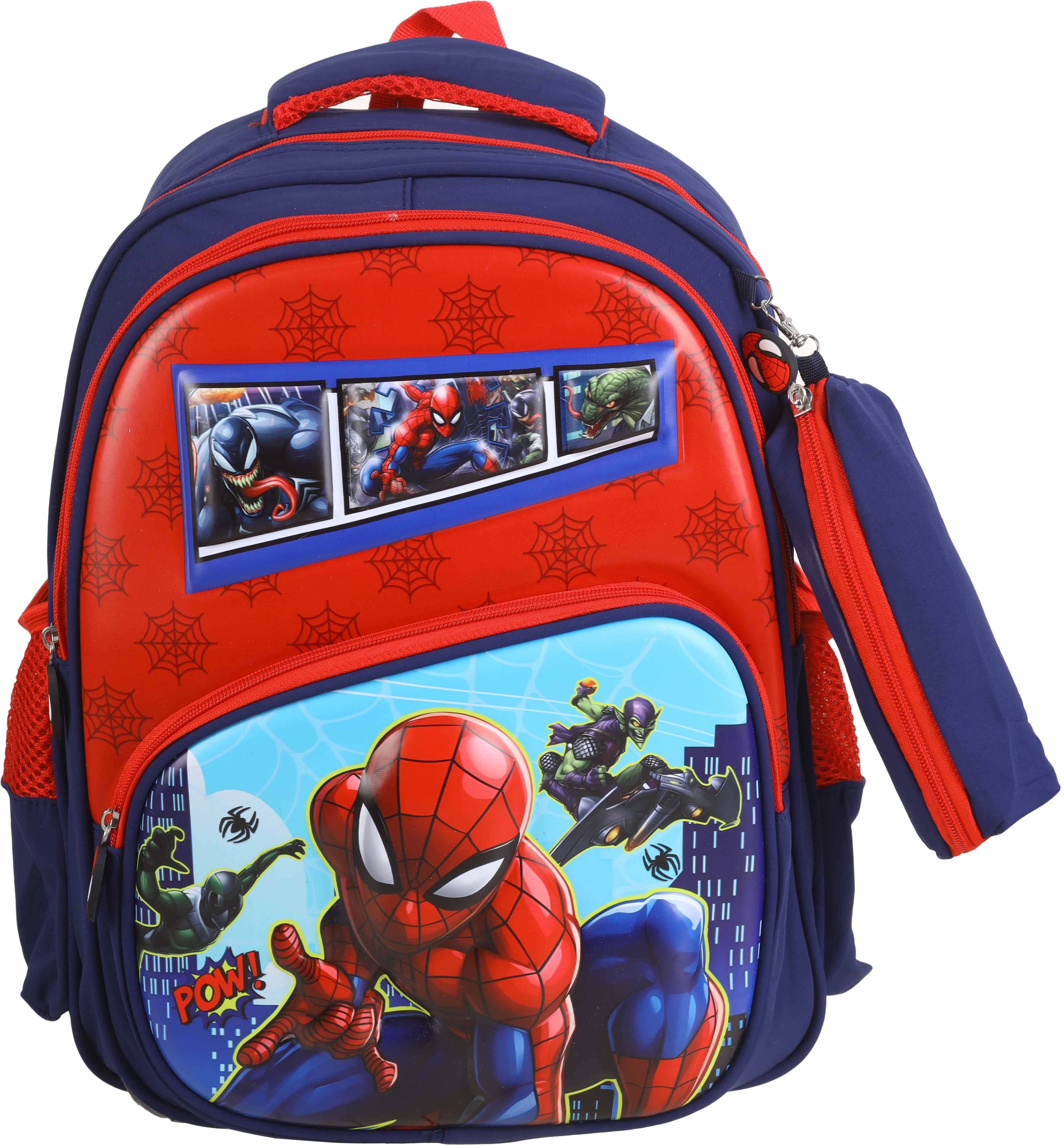 Waterproof School Backpack For Boys, 3 Zippers, 28×39 cm, with small pencil case - Multicolor