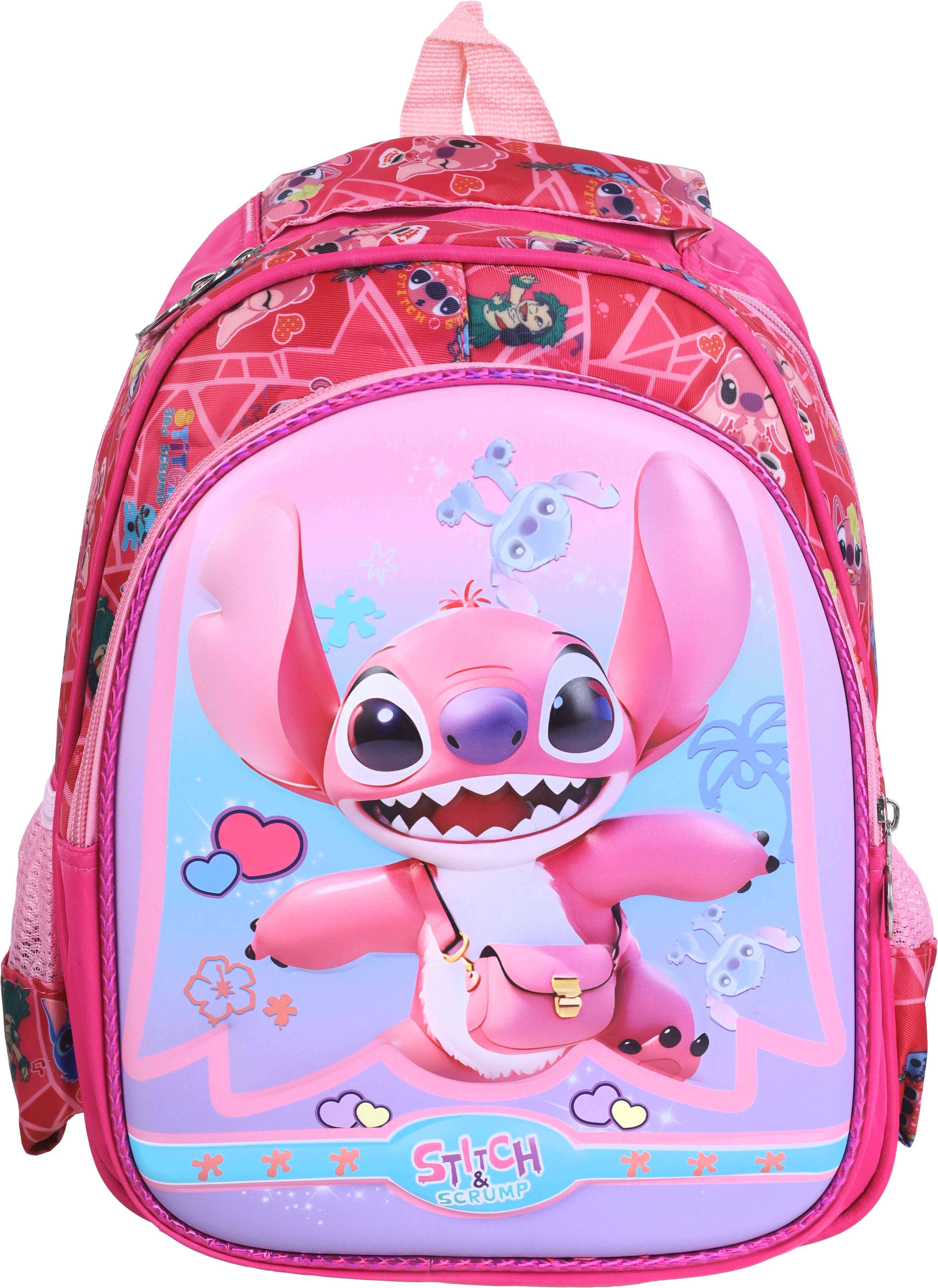 Waterproof school backpack for girls, 2 zippers, 31×29 cm - Pink Mauve