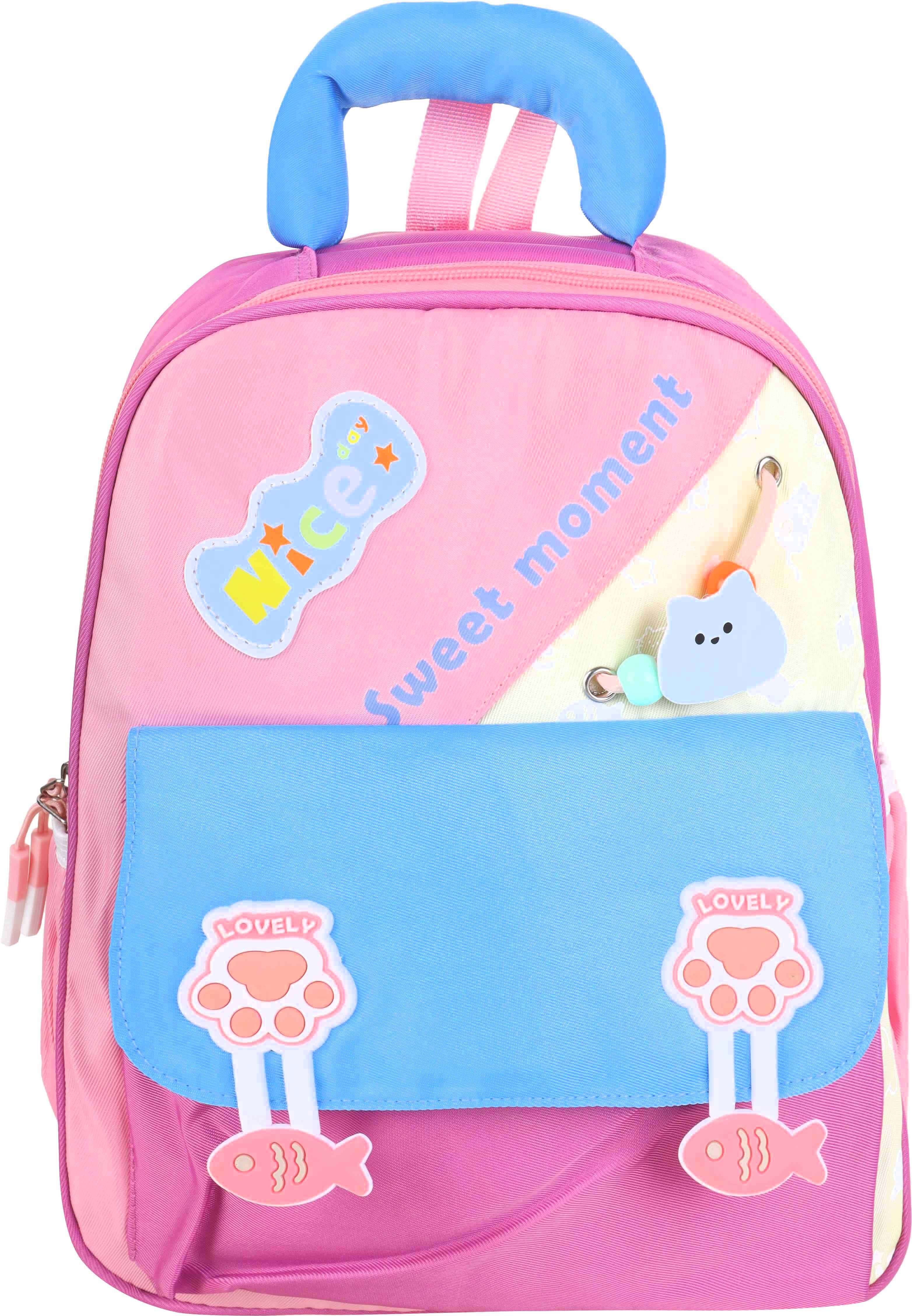 Girls' Waterproof Nursery Bag, 1 Zipper, 30x23 cm - Multicolor