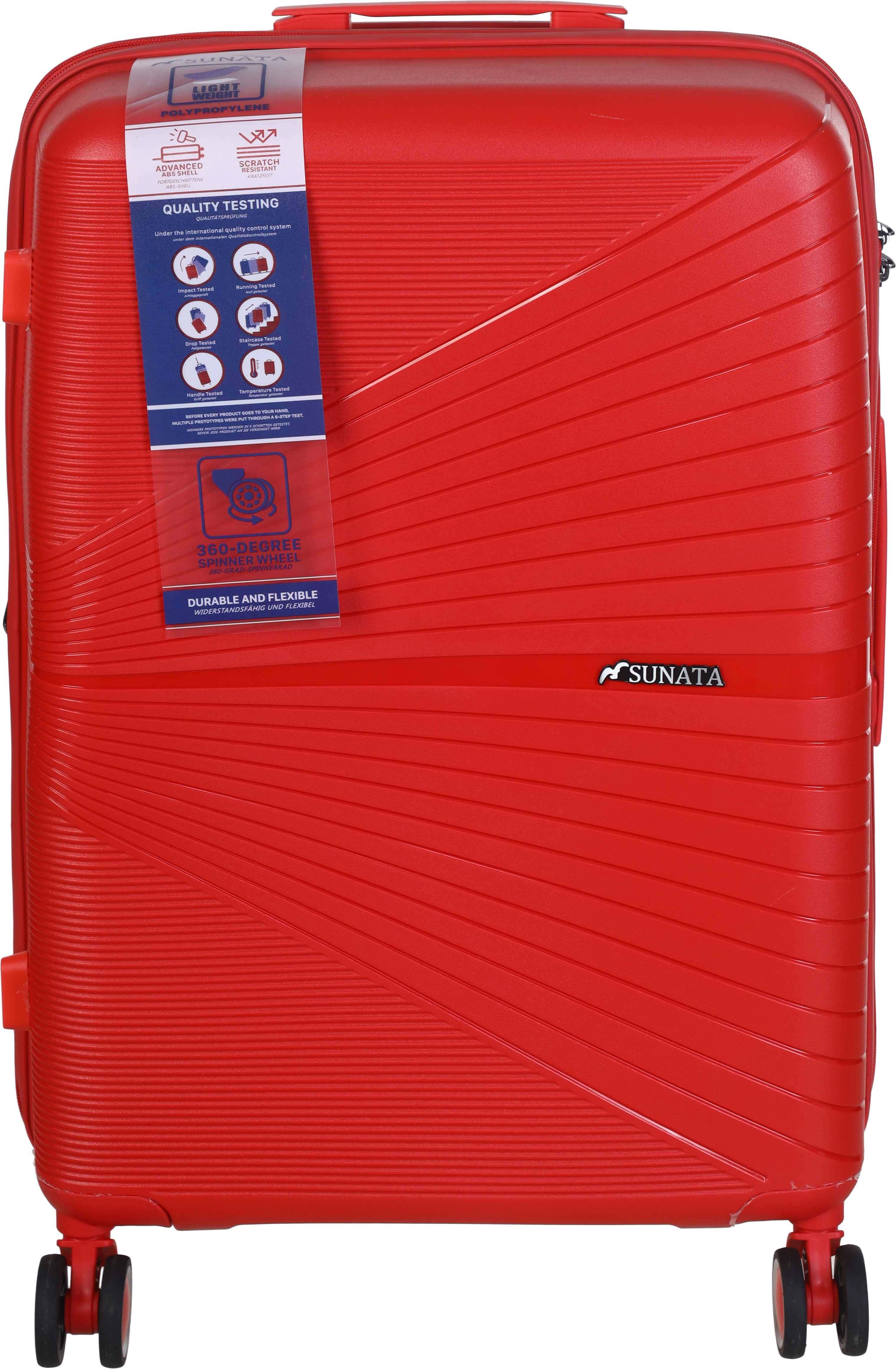 Sunata Silicone Luggage Trolley Bags, 30 inches, 6 zippers, Digital lock - Red