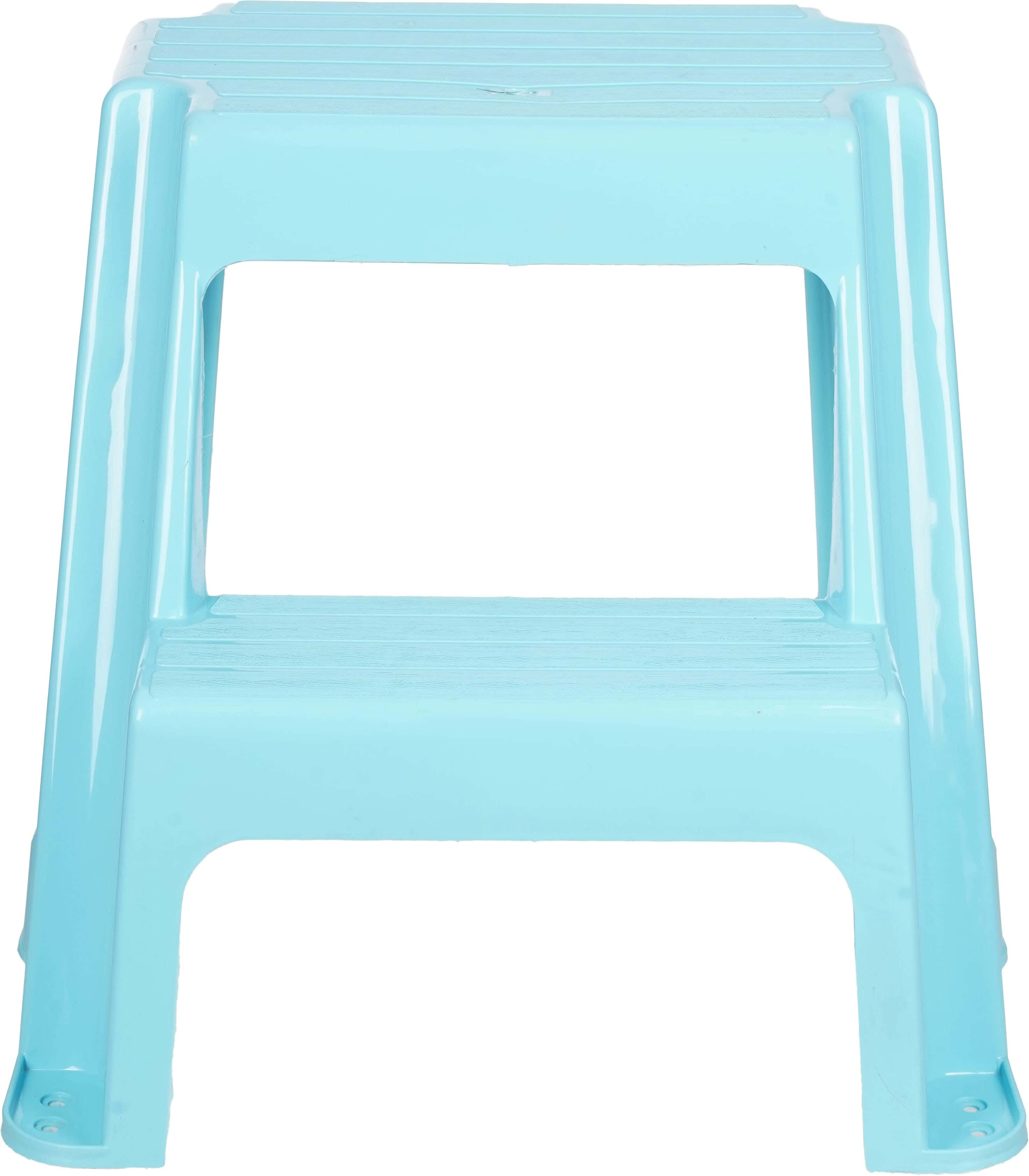 El Helal & Silver Star Plastic Kitchen Ladder, 2 Steps, 45×45×45 cm - Light Blue