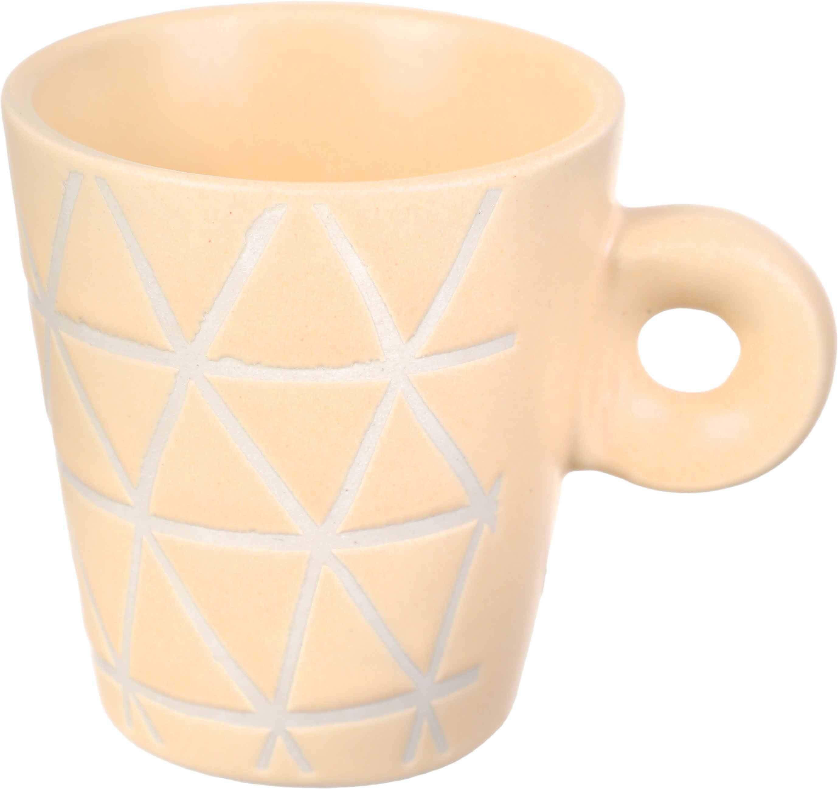 Porcelain Coffee Mug, 100 ml - Beige Grey
