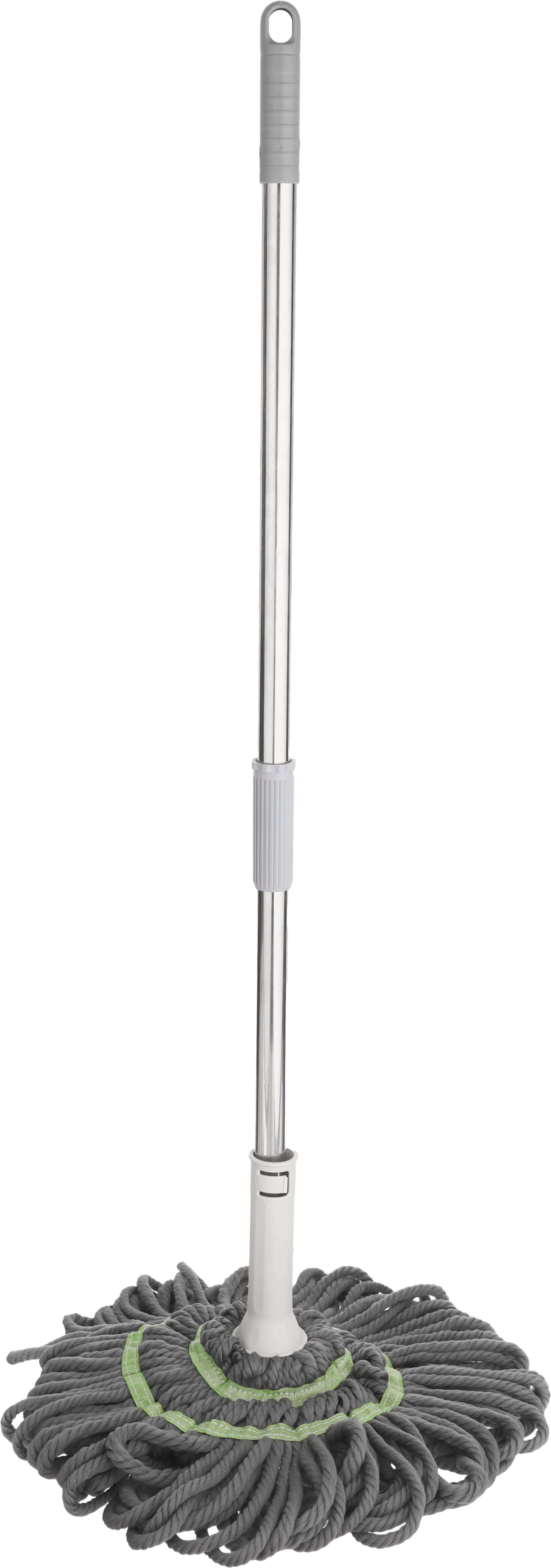 Microfiber Floor Wiper, Stainless Steel Handle, 95 cm - Grey Silver