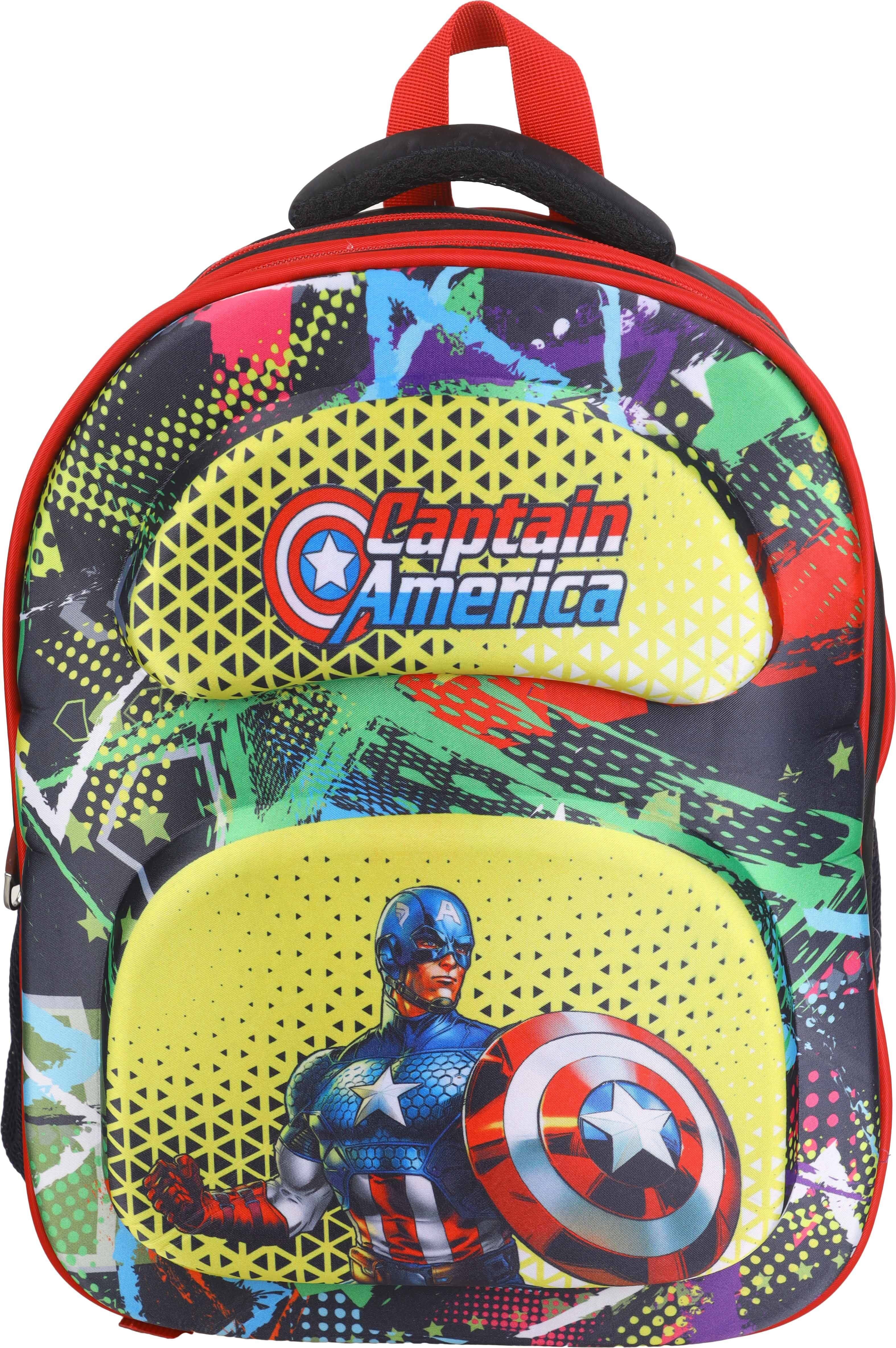 3D waterproof school backpack for boys, 14 inches, 2 zippers - Multicolor