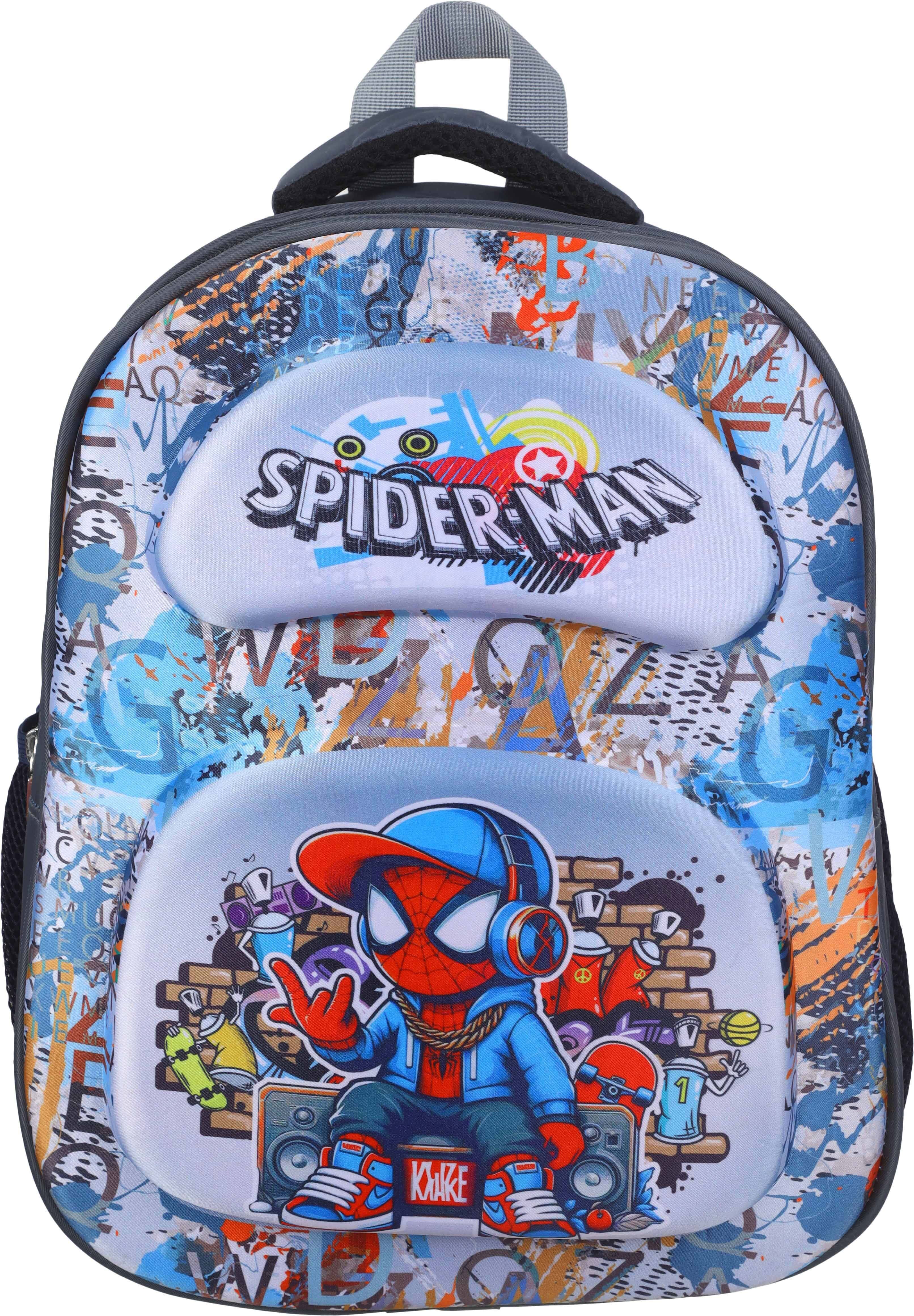 Waterproof School Bag for Boys, 2D, 14 Inch, 2 Zippers - Multicolor
