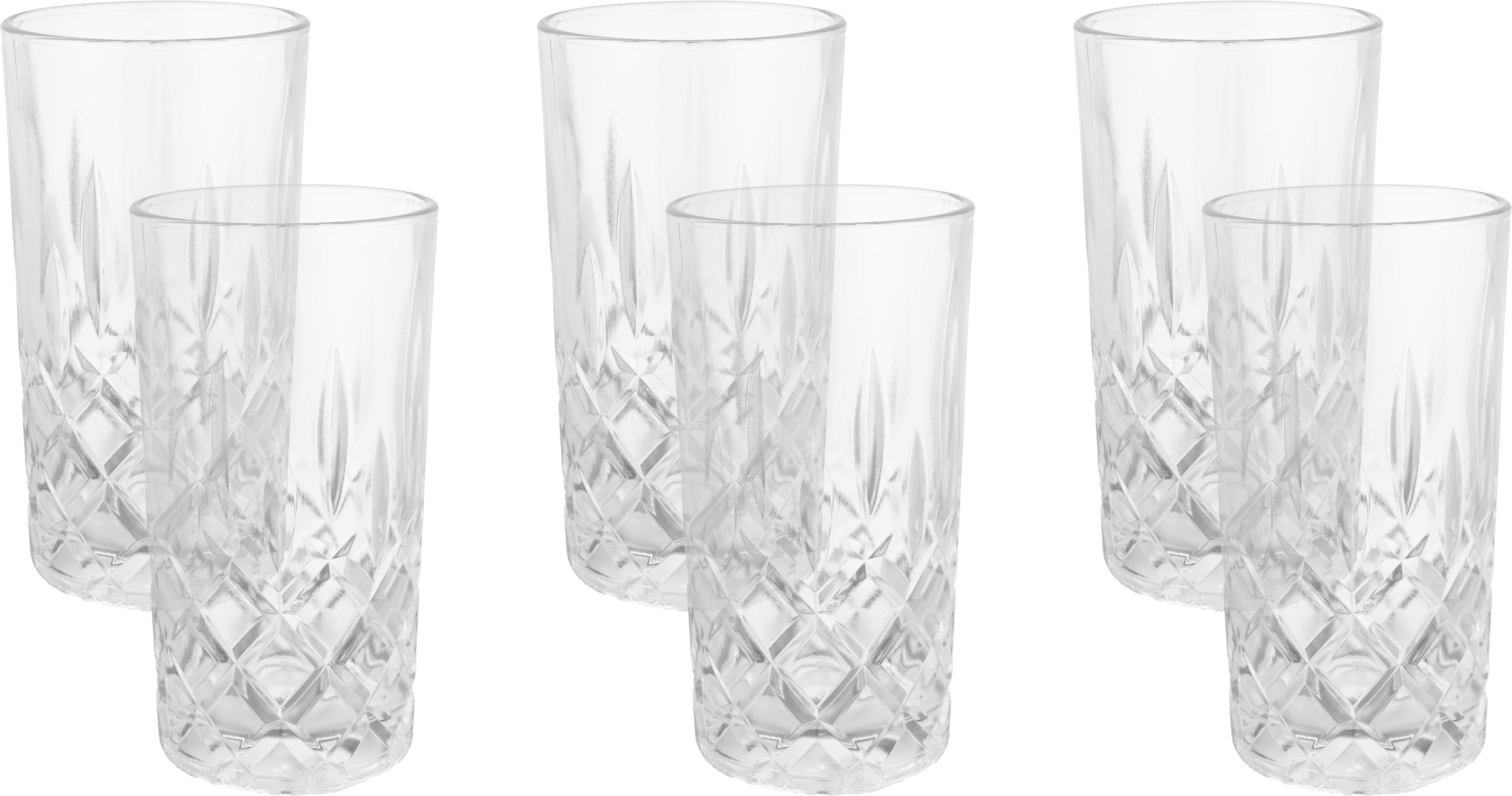 Leme Glass Cups Set, 6 pieces, 445 ml - Clear