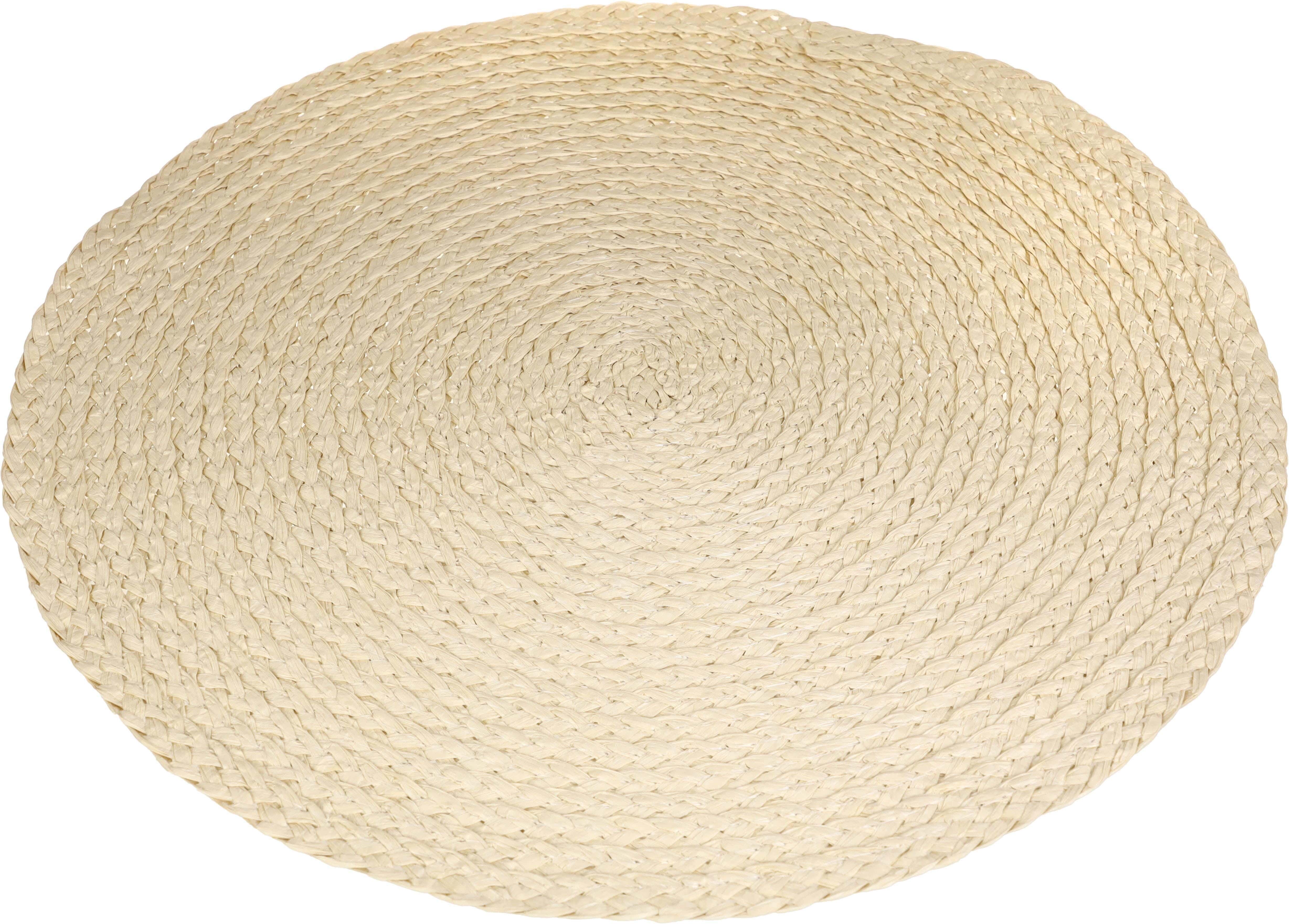 Round Thermal Plastic coaster, 38 cm - Beige