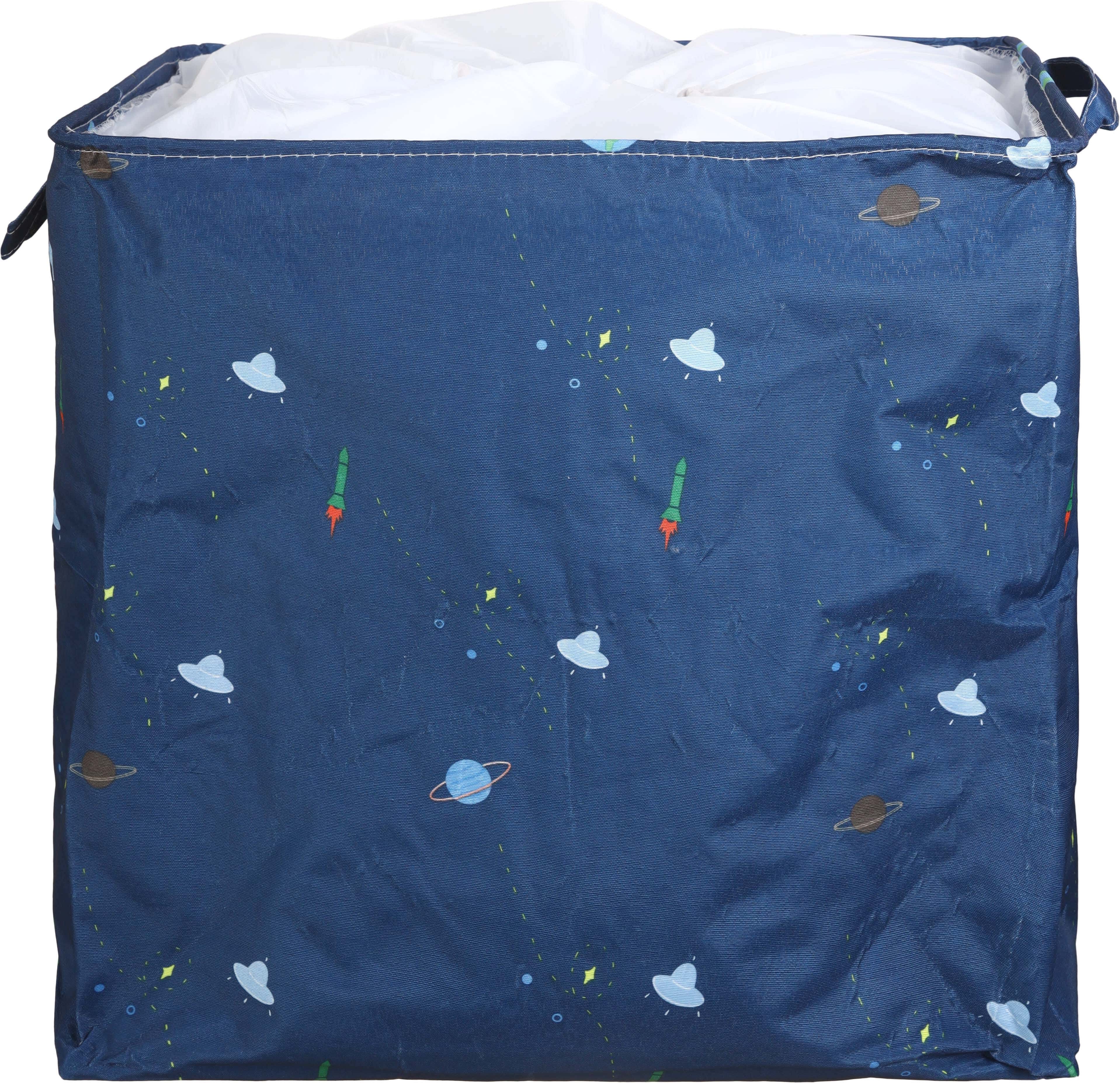 Fabric Laundry Basket, Foldable, 50×40 cm - Navy