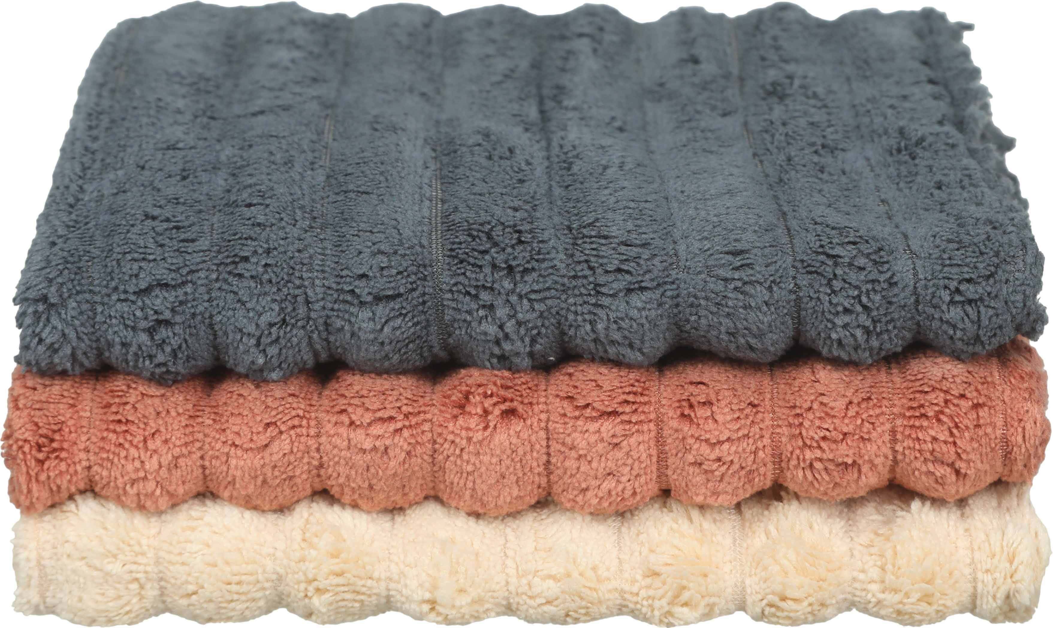 Cotton Kitchen Towel Set, 3 Pieces, 30x30 cm - Multicolor