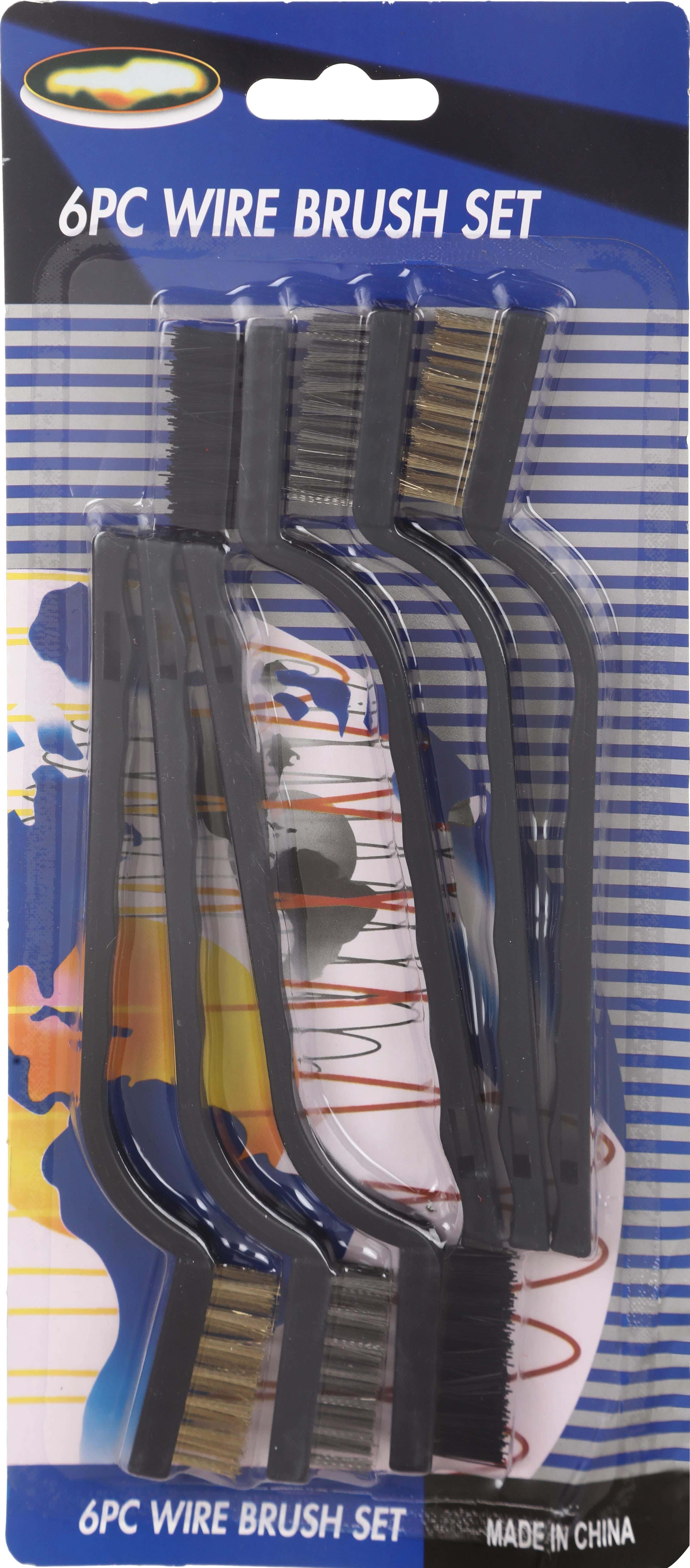 Plastic Stove Cleaning Brush Set, 6 Pieces, 15 x 2 cm - Black