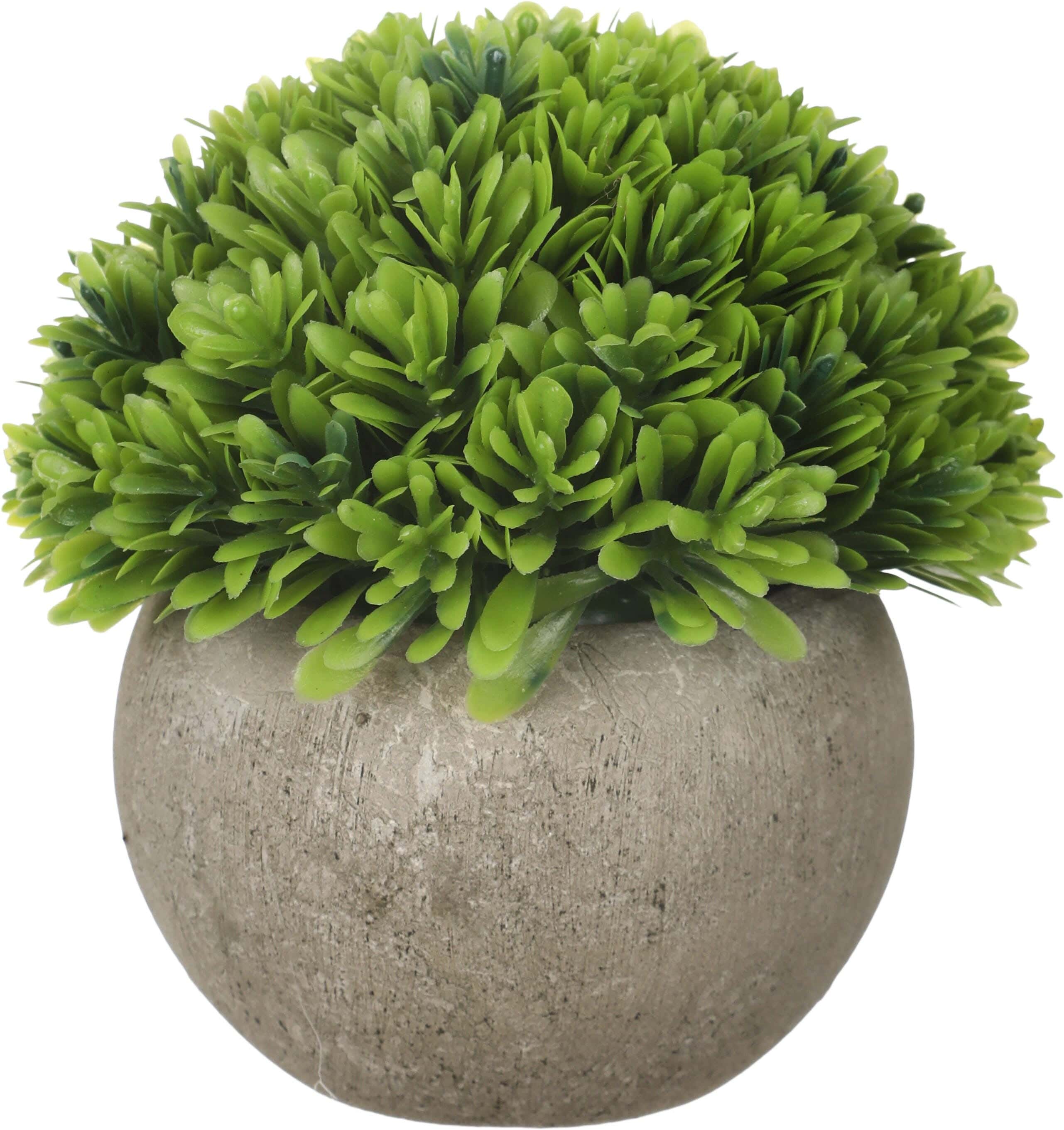 Pottery Artificial Flower Vase, 13×13 cm - Beige Green