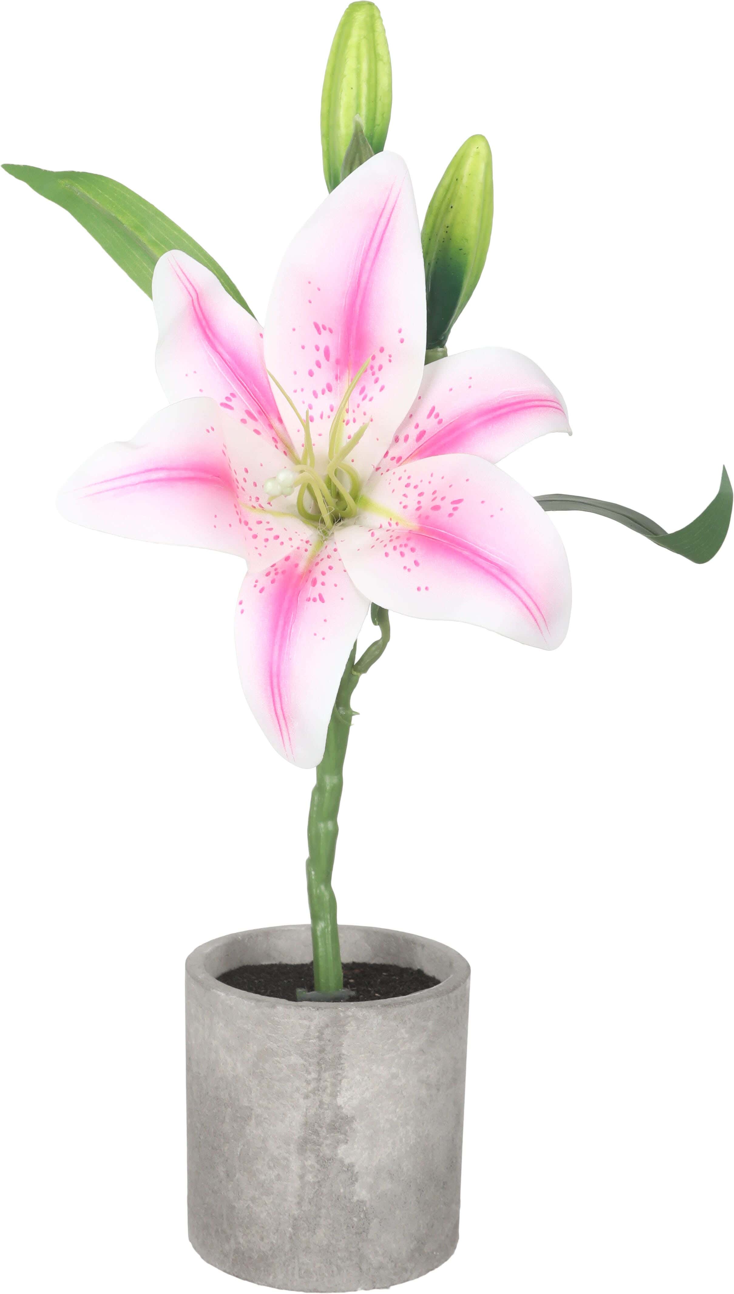 Pottery Artificial Flower Vase, 33×13 cm - Grey Pink
