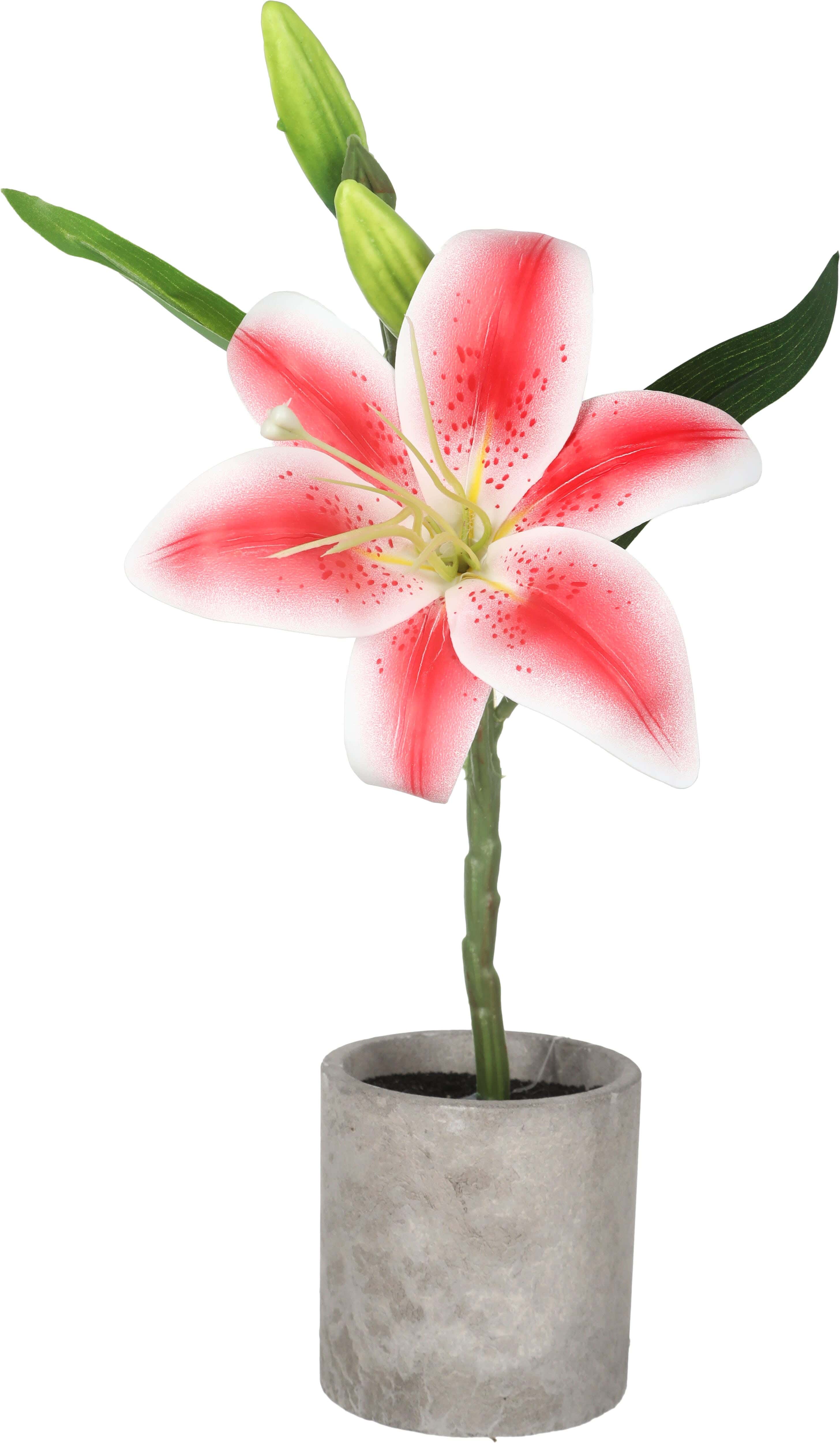 Pottery Artificial Flower Vase, 33×13 cm - Grey Red